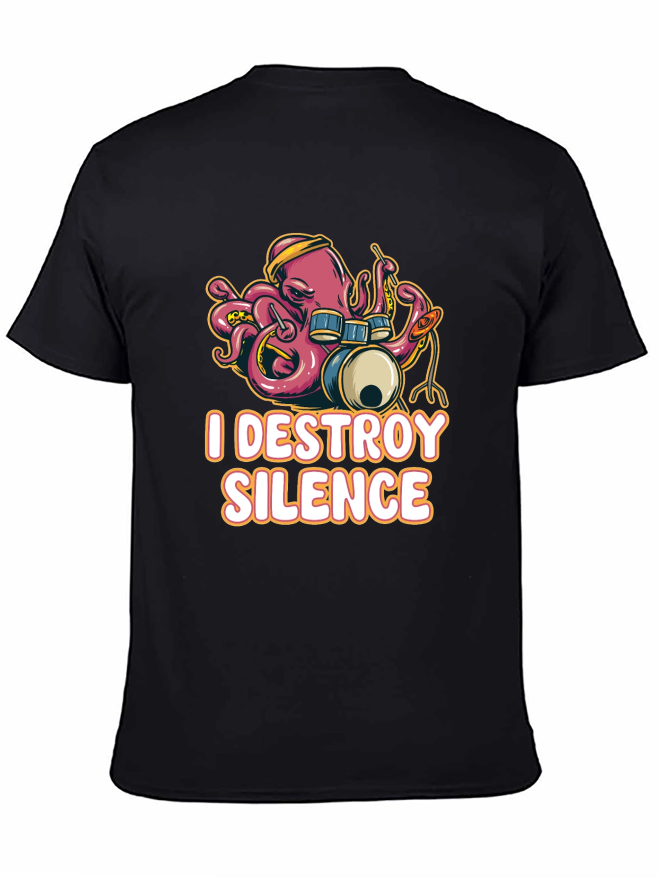 Octopus Drummer T-Shirt - I Destroy Silence