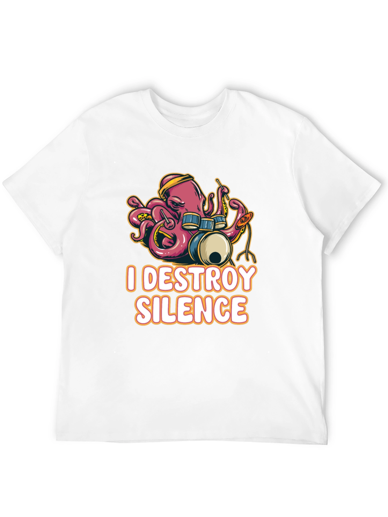 Octopus Drummer T-Shirt - I Destroy Silence
