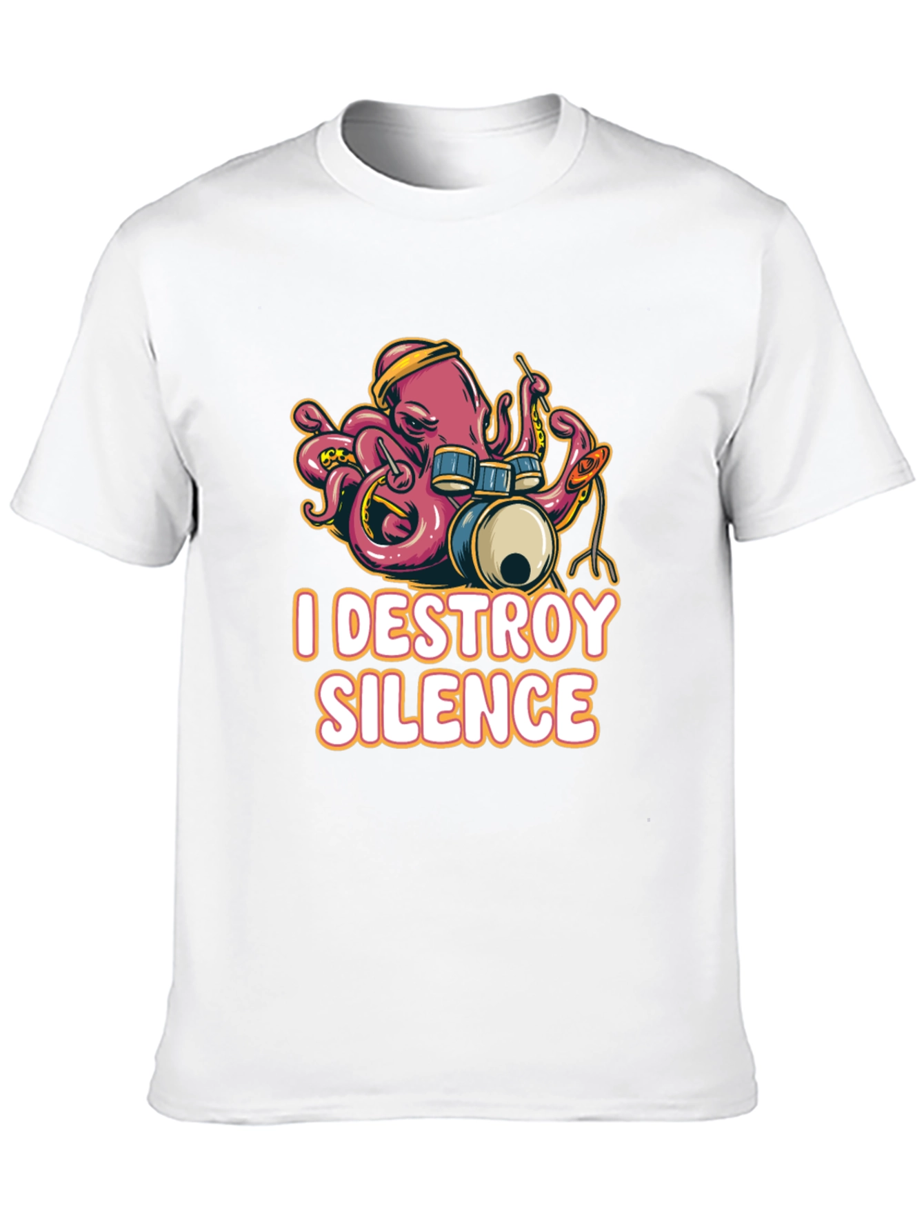 Octopus Drummer T-Shirt - I Destroy Silence