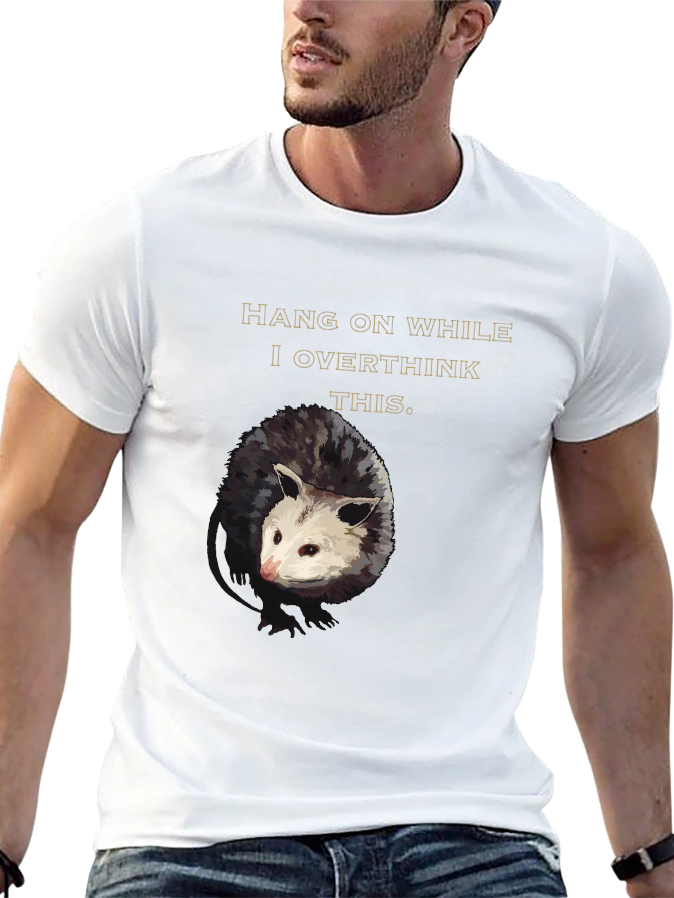 Hang On Opossum Overthinking Graphic Tee