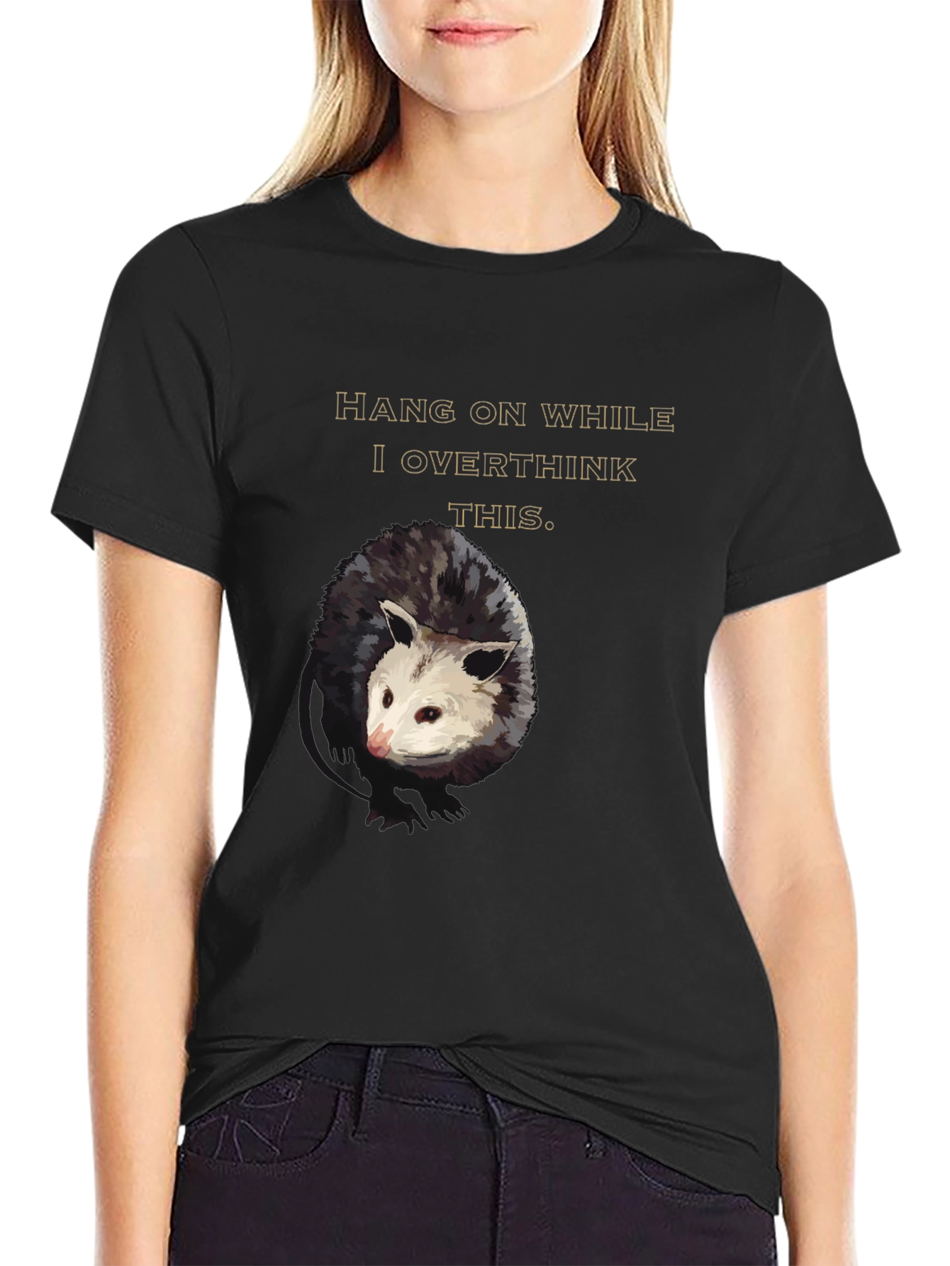 Hang On Opossum Overthinking Graphic Tee