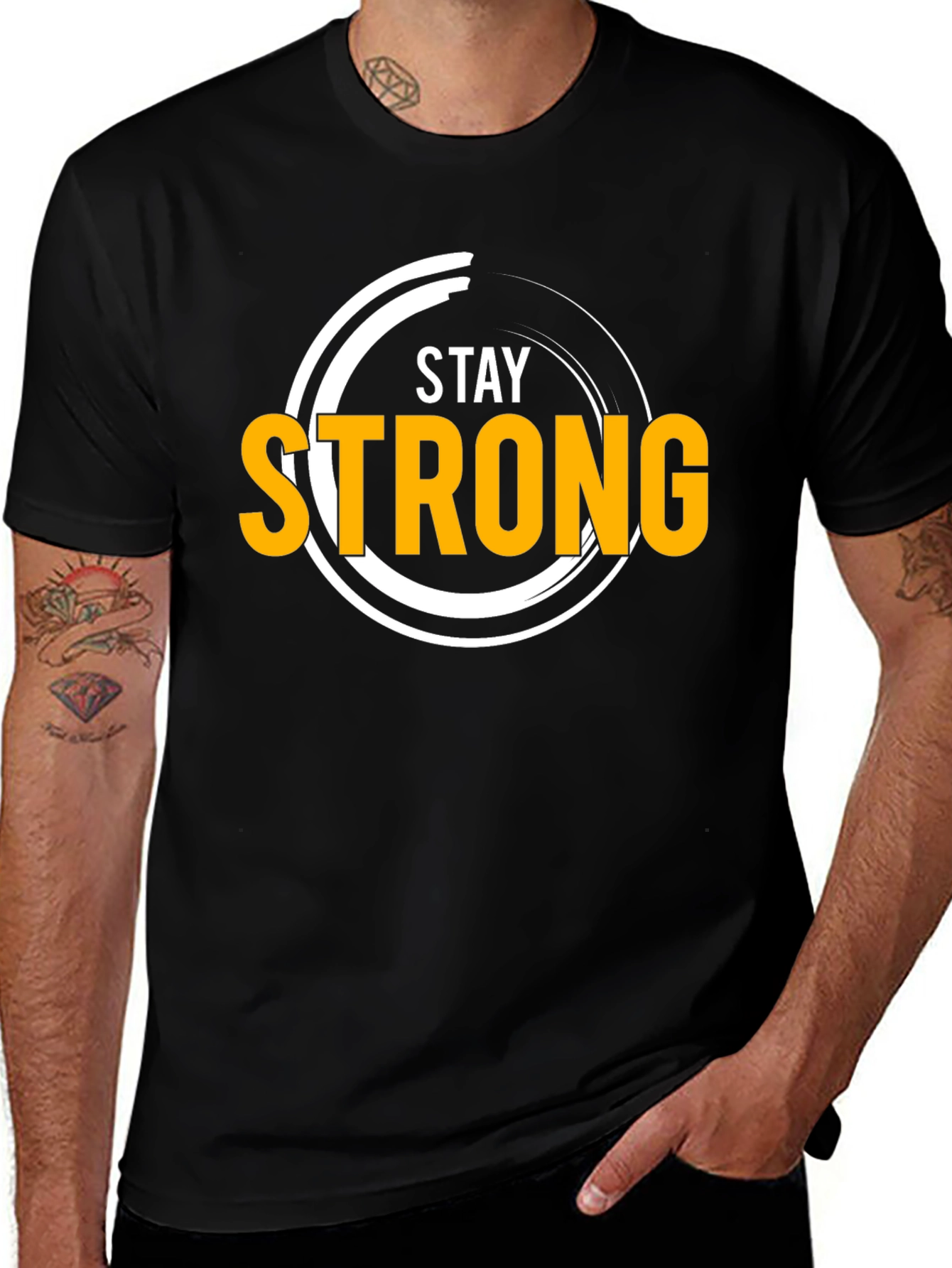 Stay Strong Graphic Tee - Black