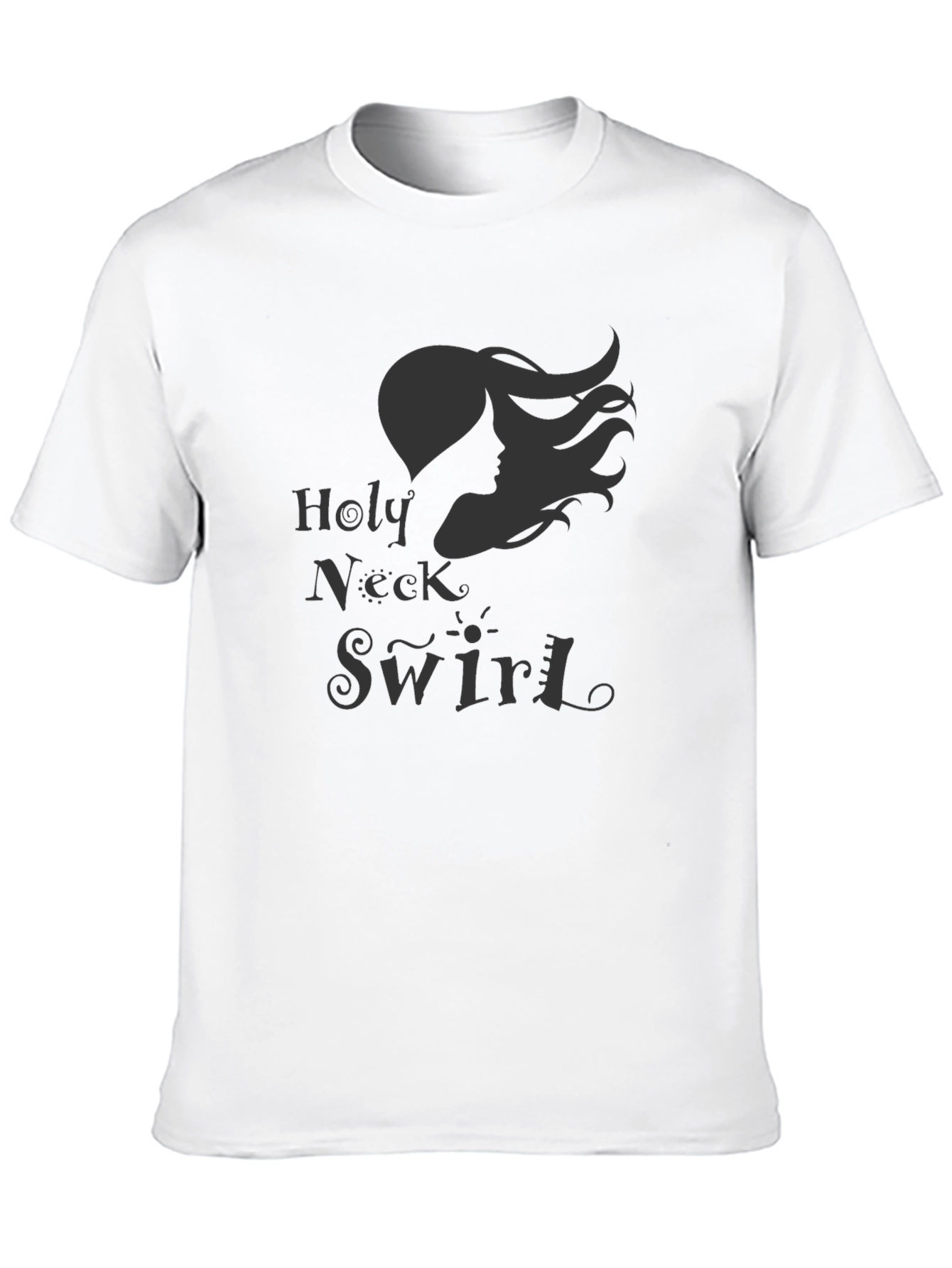 Holy Neck Swirl Graphic Tee - Black Casual Shirt