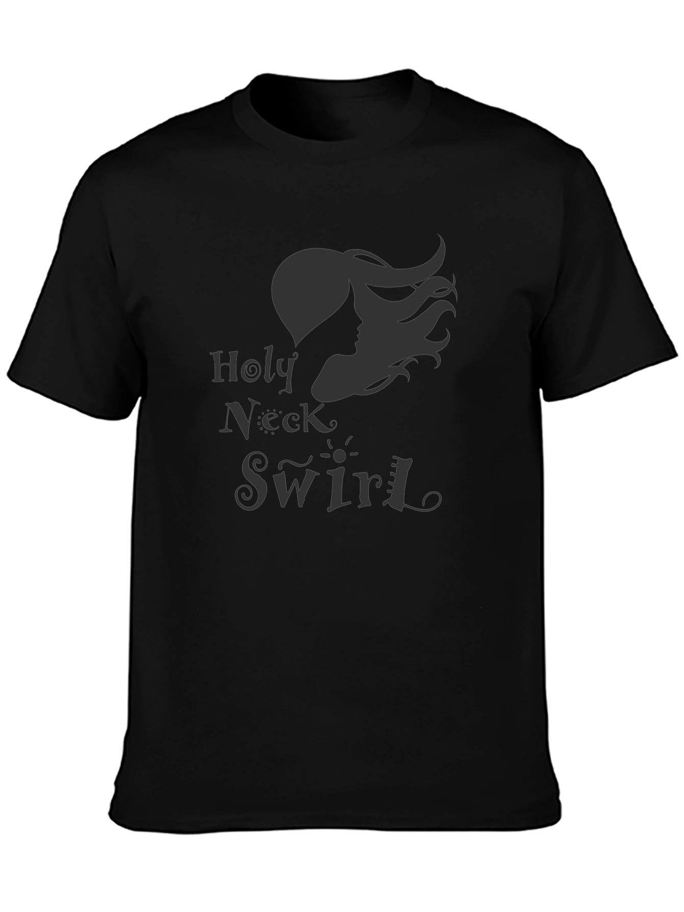 Holy Neck Swirl Graphic Tee - Black Casual Shirt
