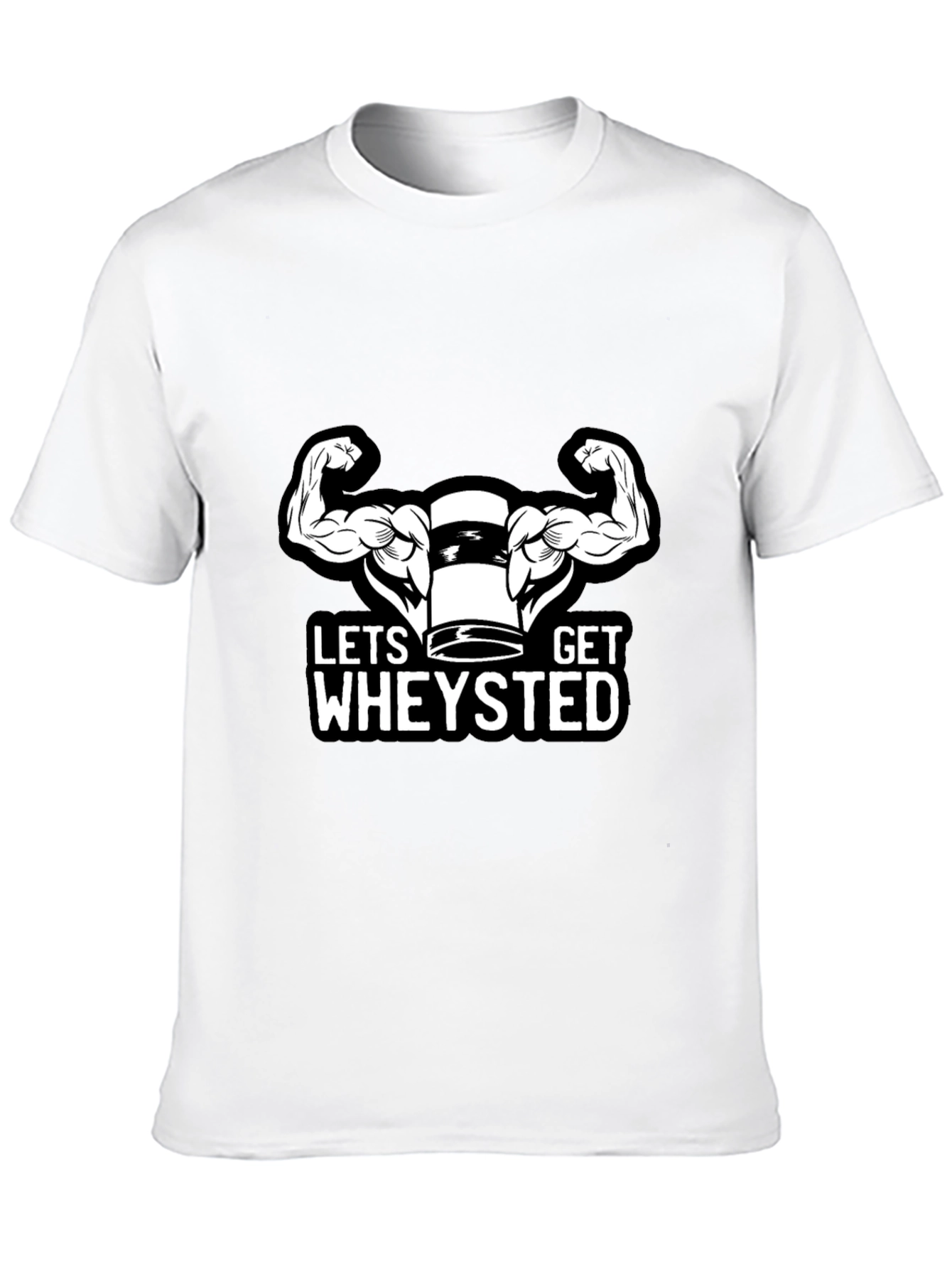 Lets Get Wheysted Black T-Shirt Gym Workout