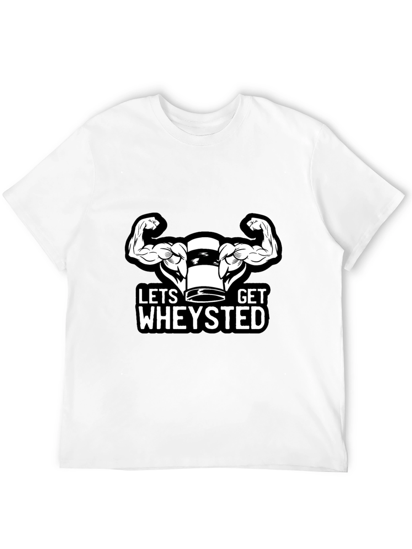 Lets Get Wheysted Black T-Shirt Gym Workout
