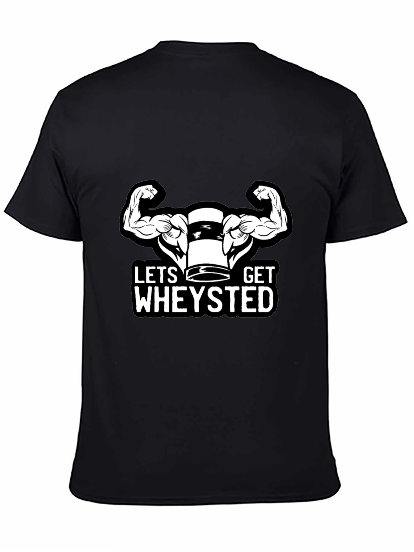 Lets Get Wheysted Black T-Shirt Gym Workout