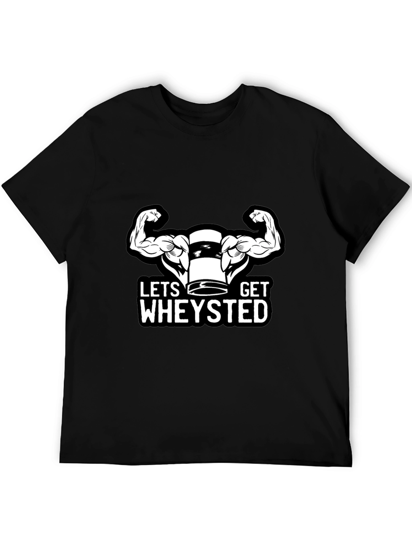 Lets Get Wheysted Black T-Shirt Gym Workout