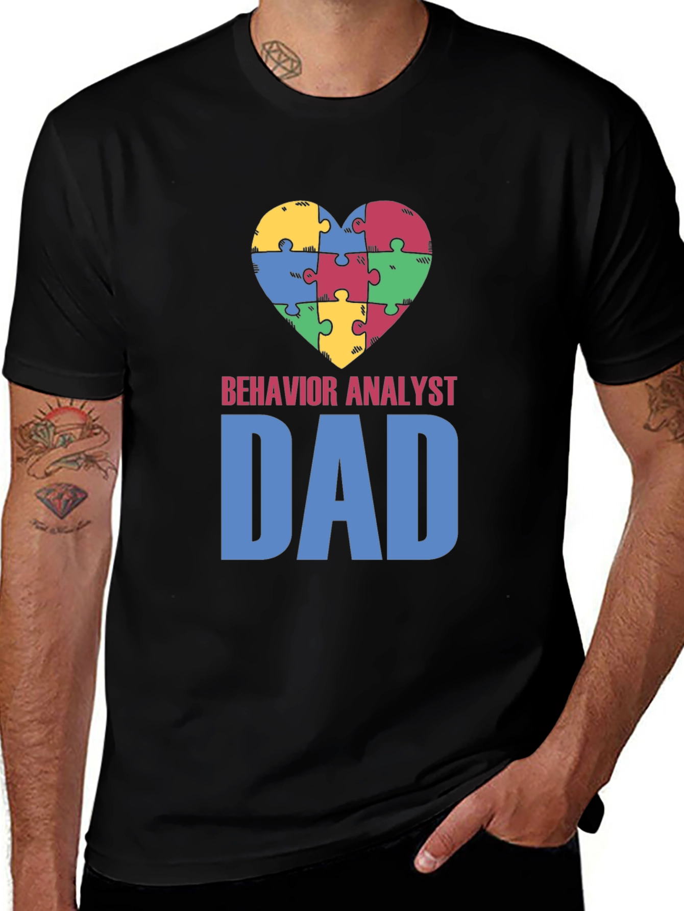 Behavior Analyst Dad Autism Awareness T-Shirt