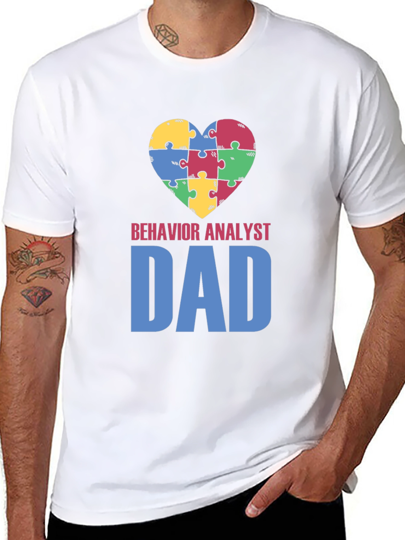 Behavior Analyst Dad Autism Awareness T-Shirt