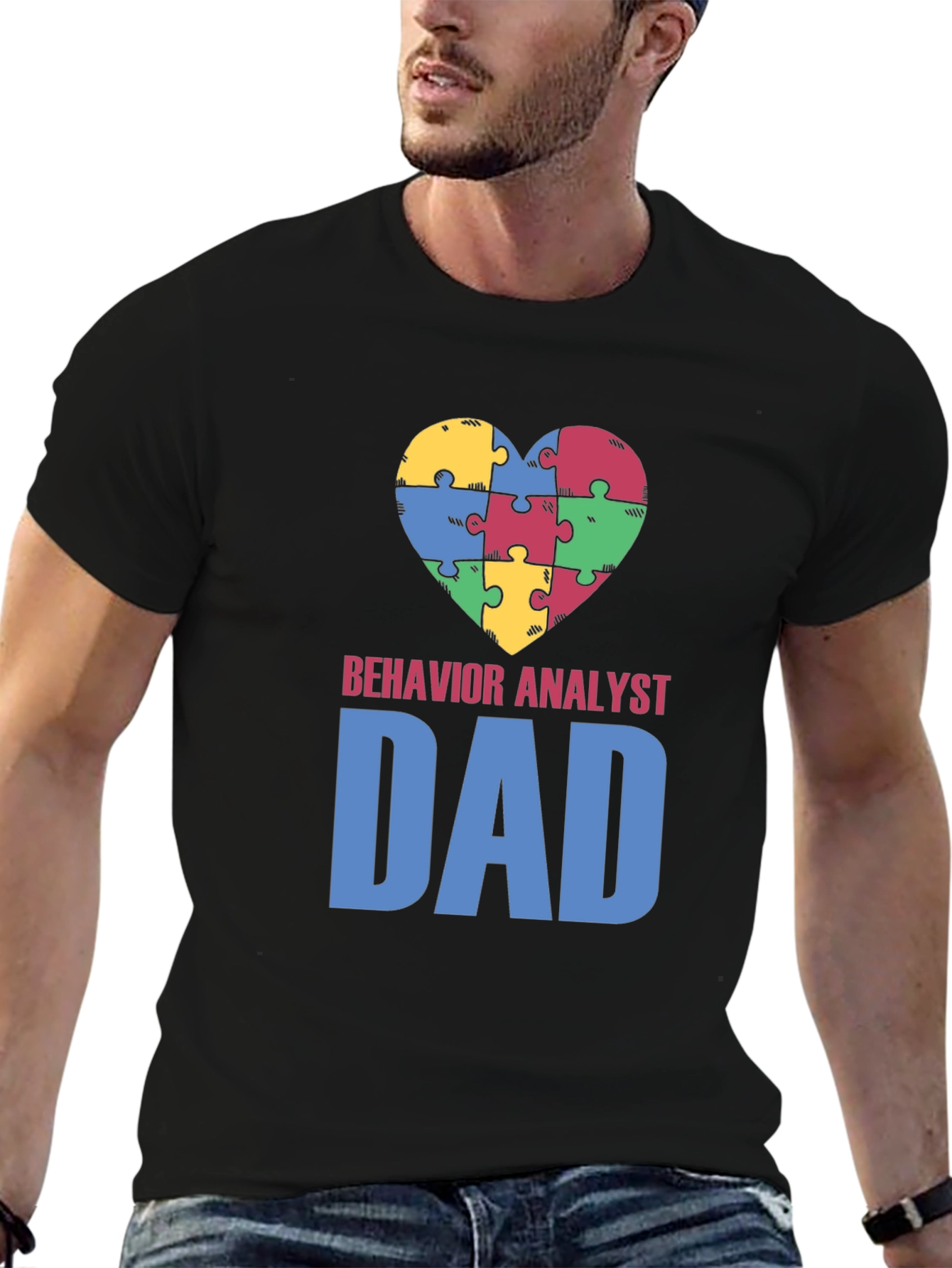 Behavior Analyst Dad Autism Awareness T-Shirt