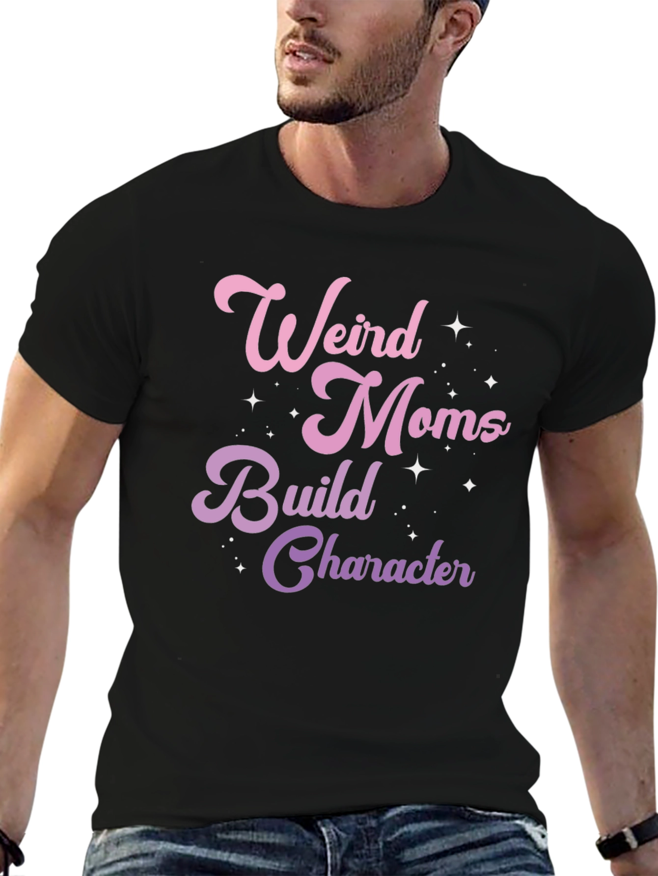 Weird Moms Build Character Graphic T-Shirt