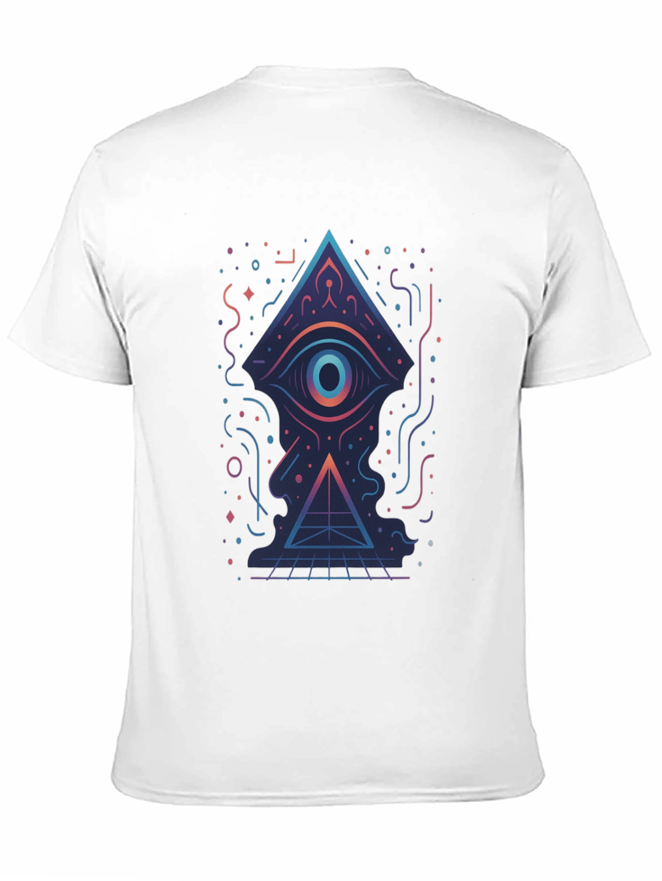 Geometric Eye Pyramid Graphic Tee - Black