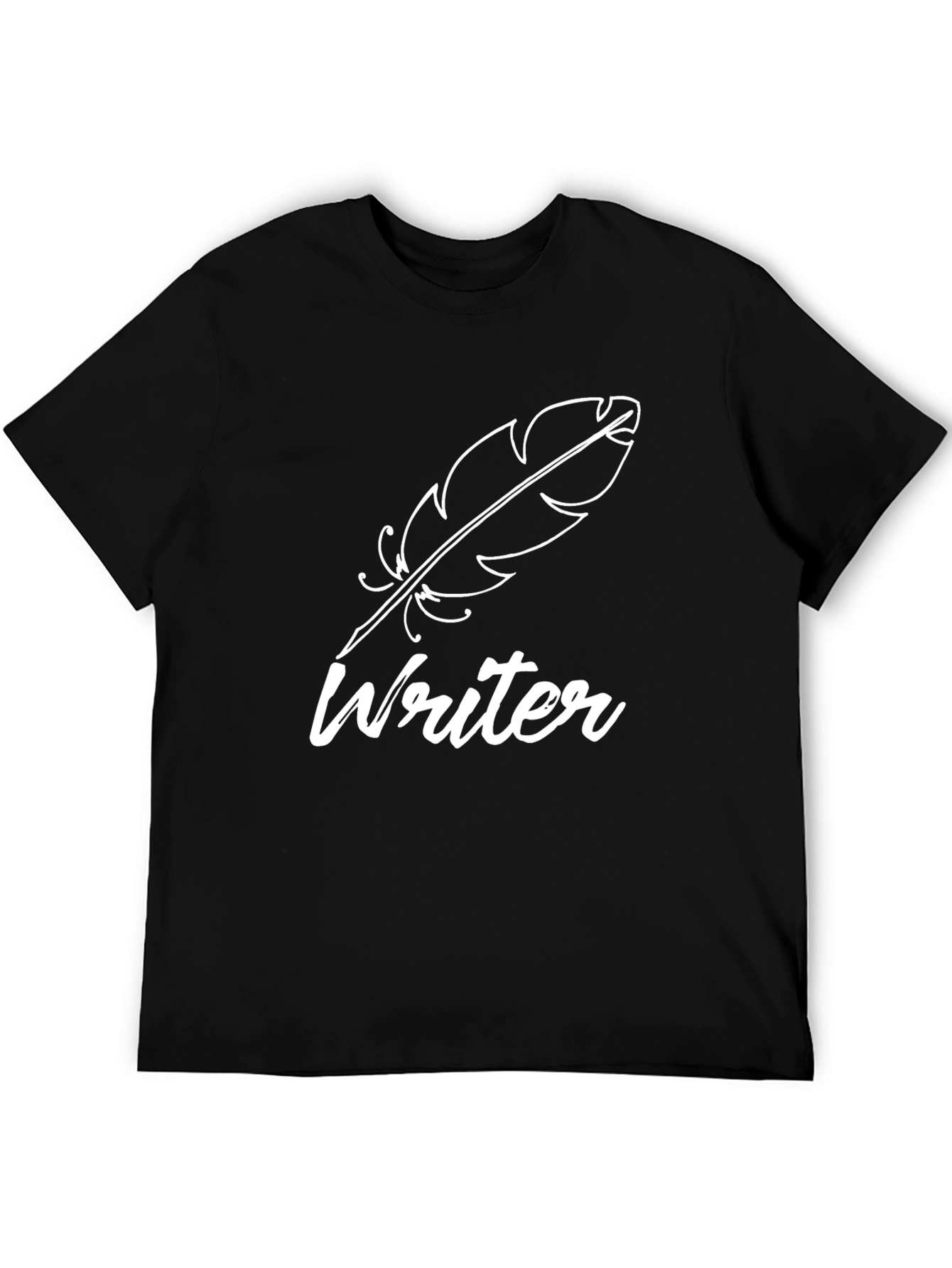 Writer Feather Black T-Shirt