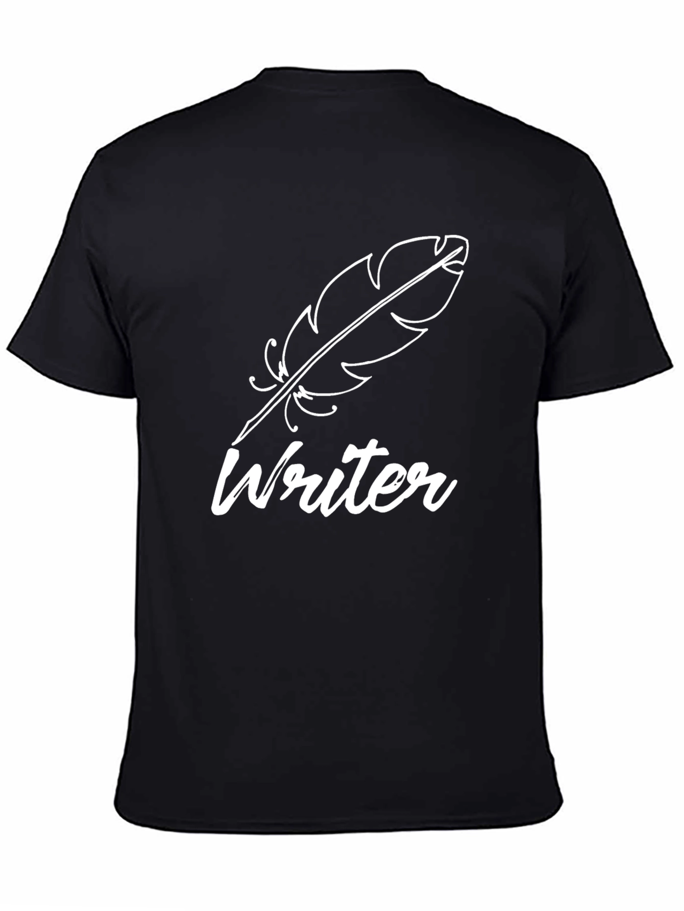 Writer Feather Black T-Shirt