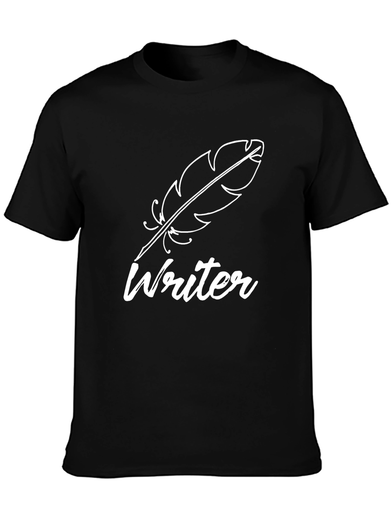 Writer Feather Black T-Shirt