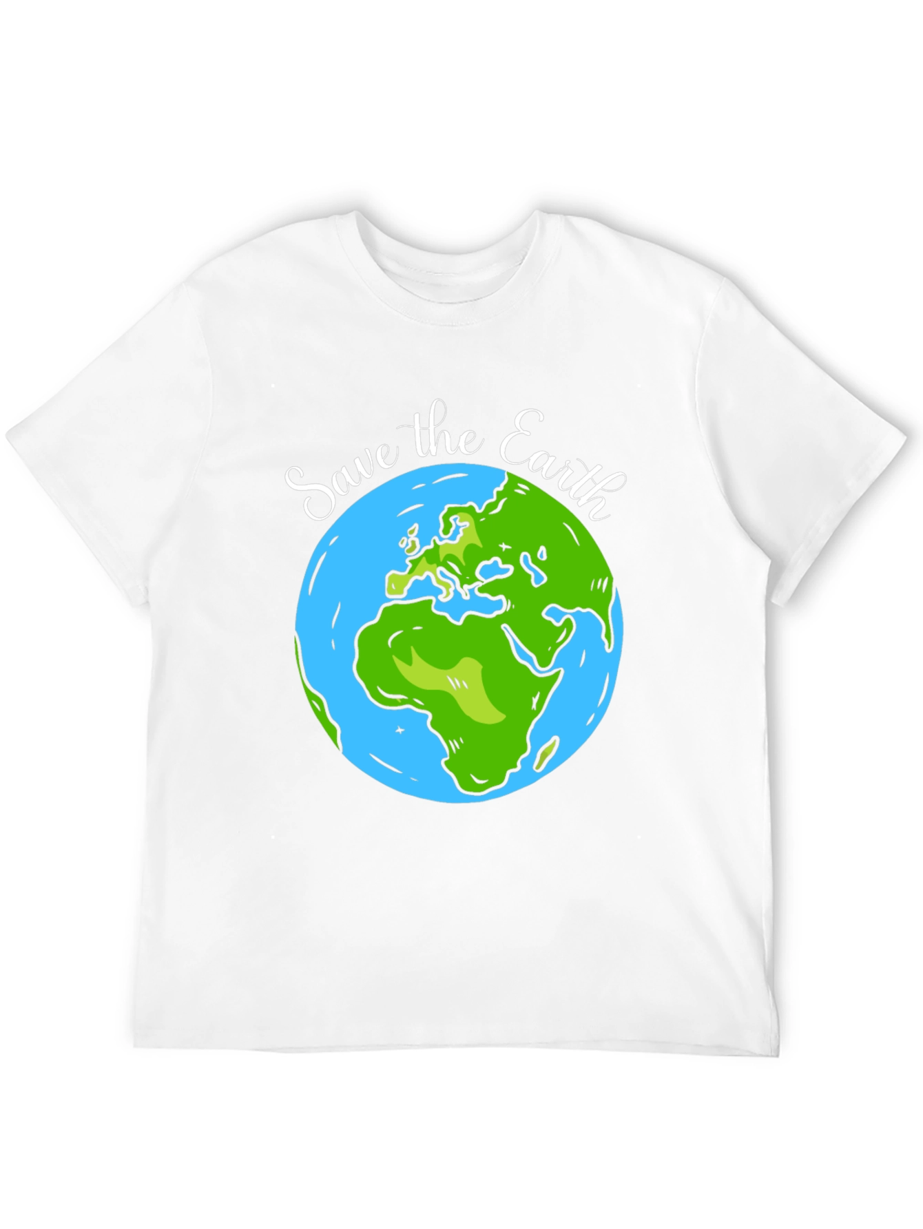 Save the Earth Graphic Print Black T-Shirt