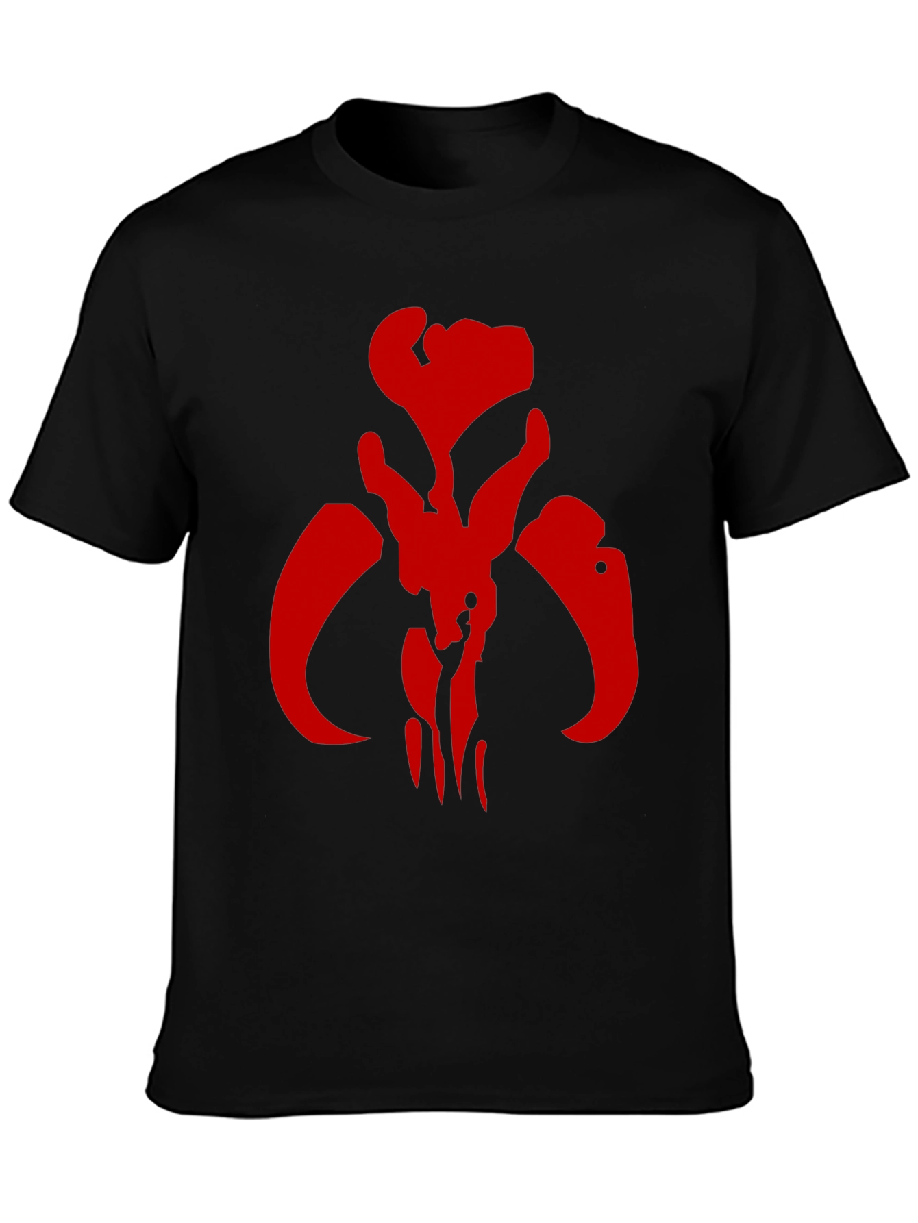 Red Mandalorian Symbol Black T-Shirt