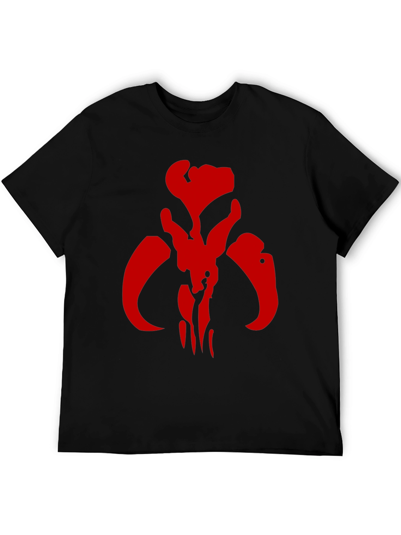Red Mandalorian Symbol Black T-Shirt