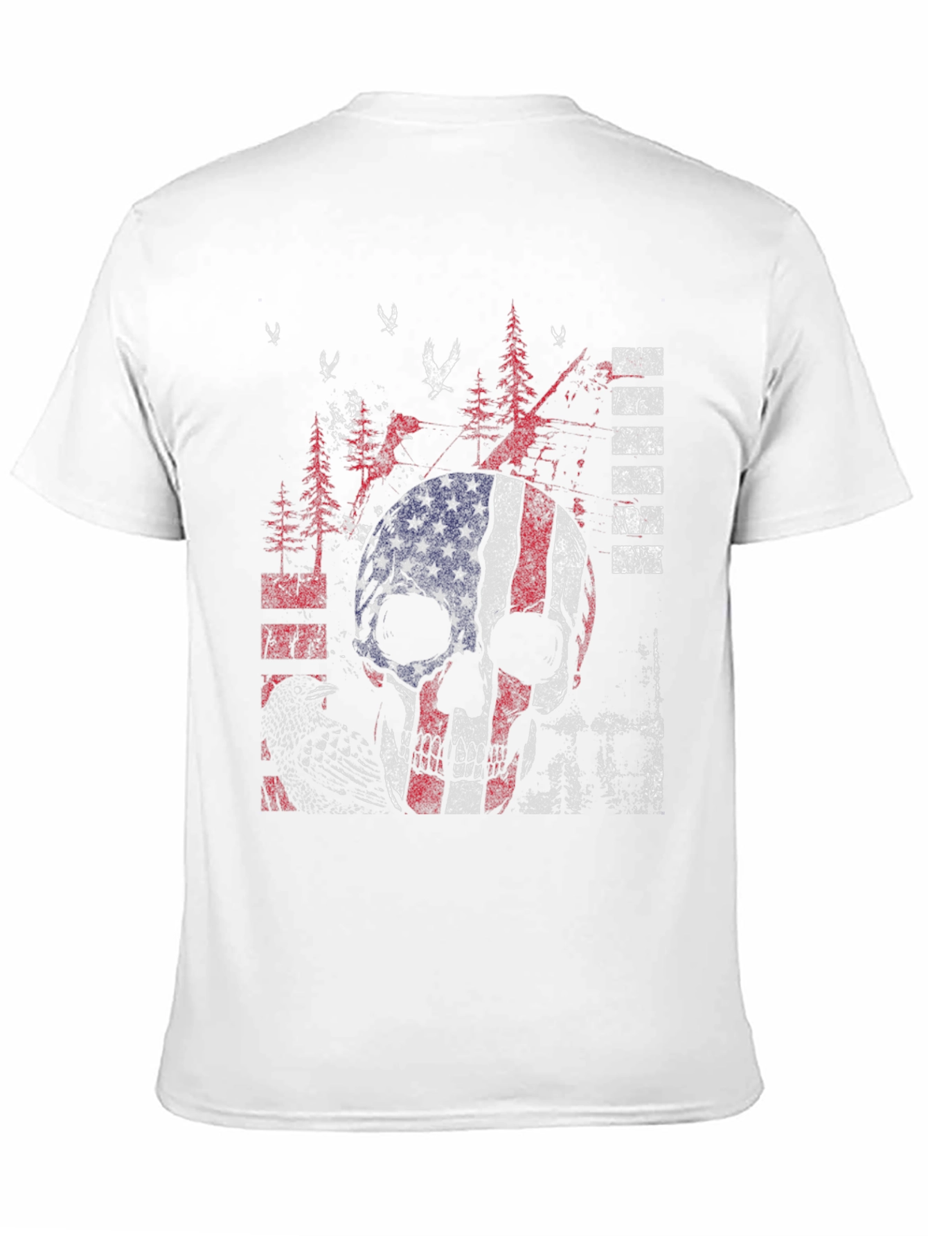 American Flag Skull Graphic Print T-Shirt