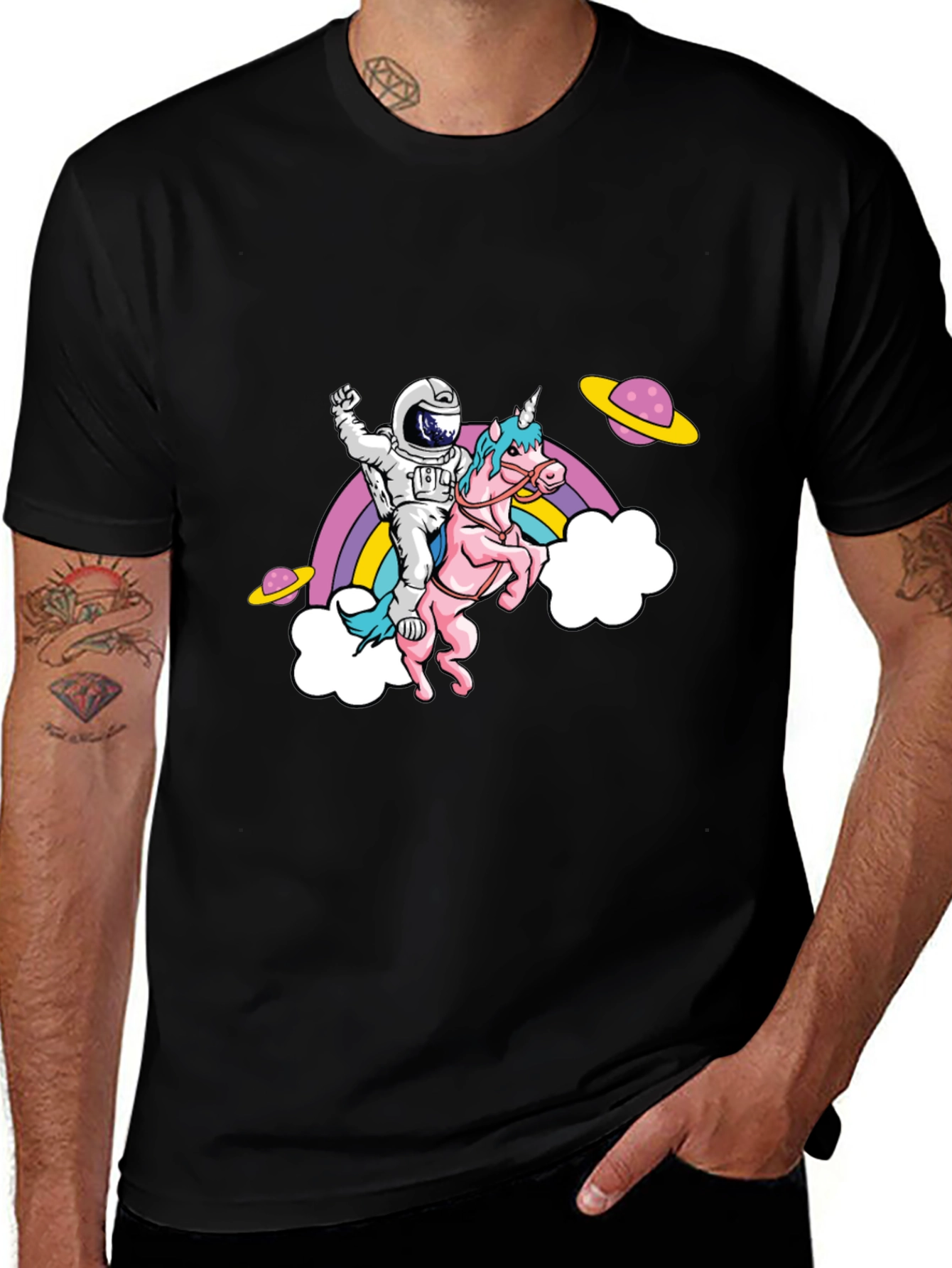 Astronaut Riding Unicorn T-Shirt