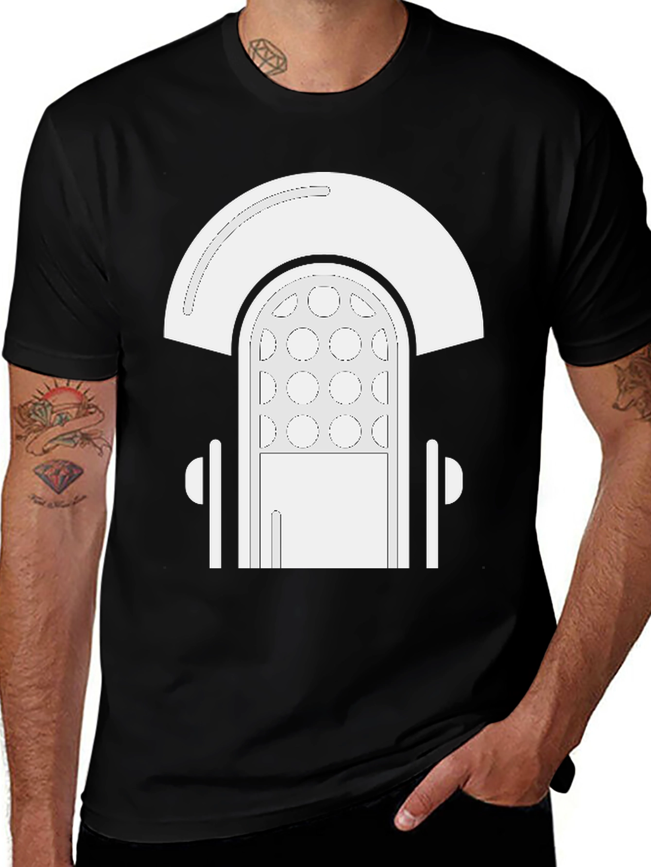 Retro Jukebox Graphic Tee - Black