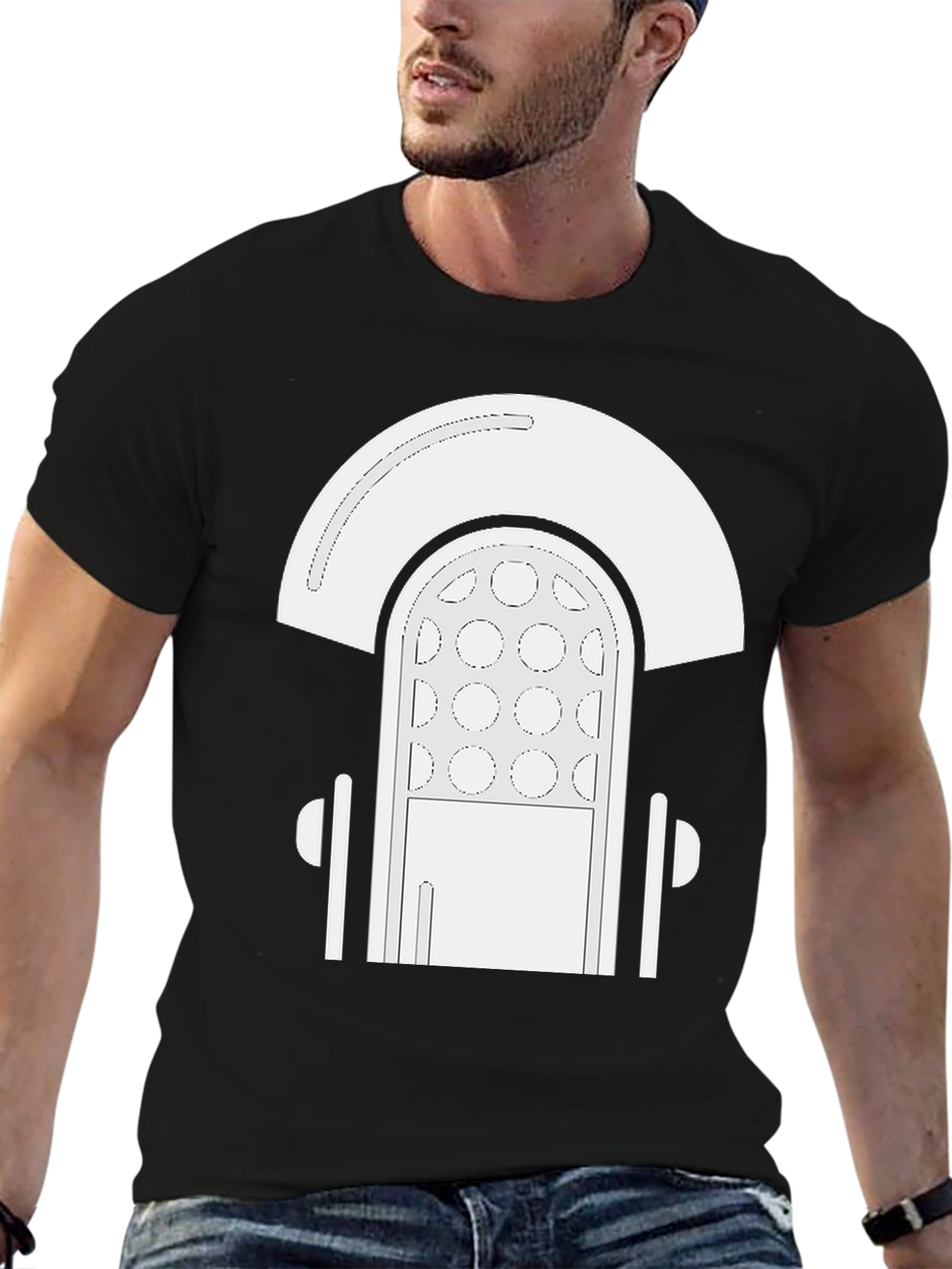 Retro Jukebox Graphic Tee - Black