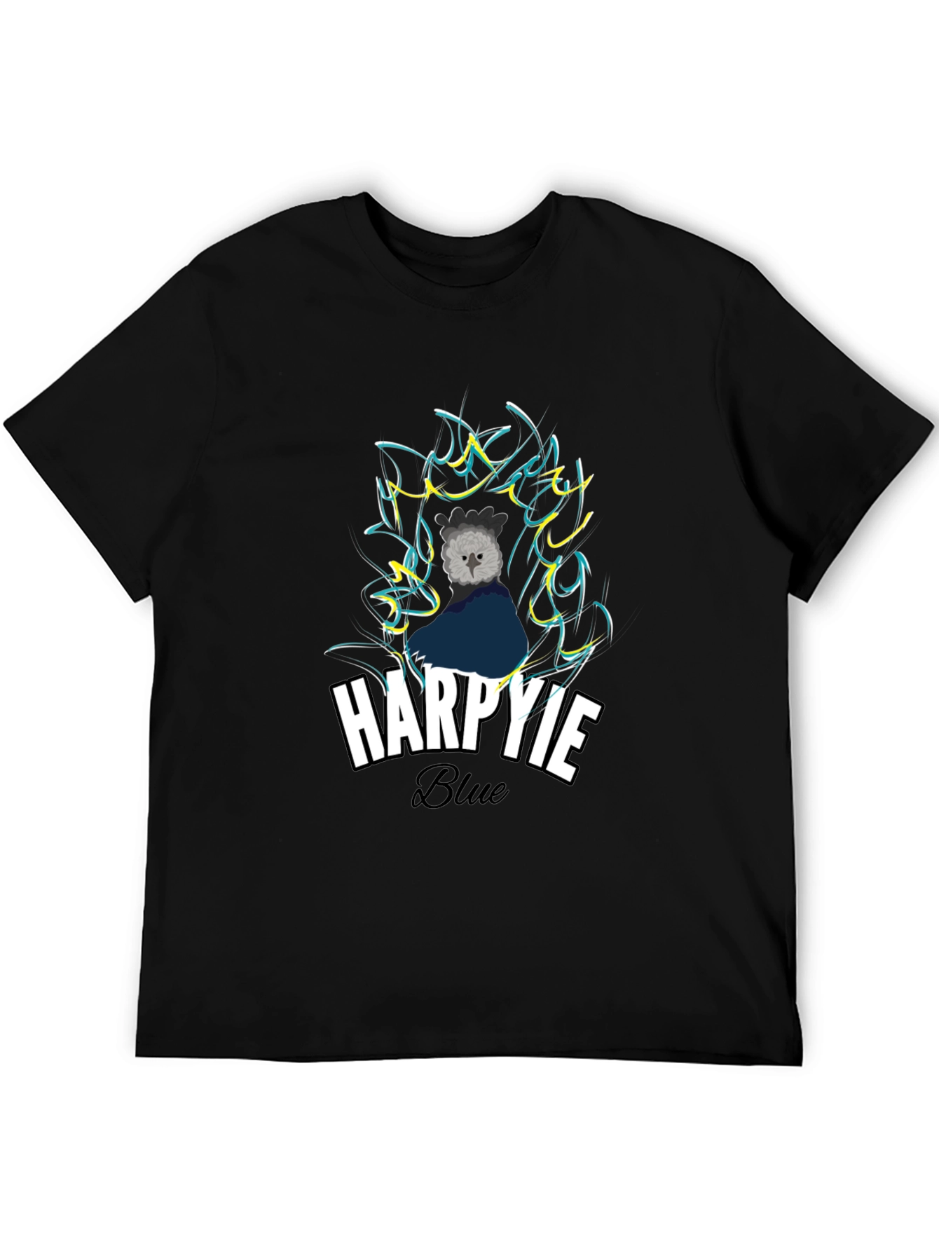 Harpie Blue Graphic T-Shirt - Stylish Bird Design Tee