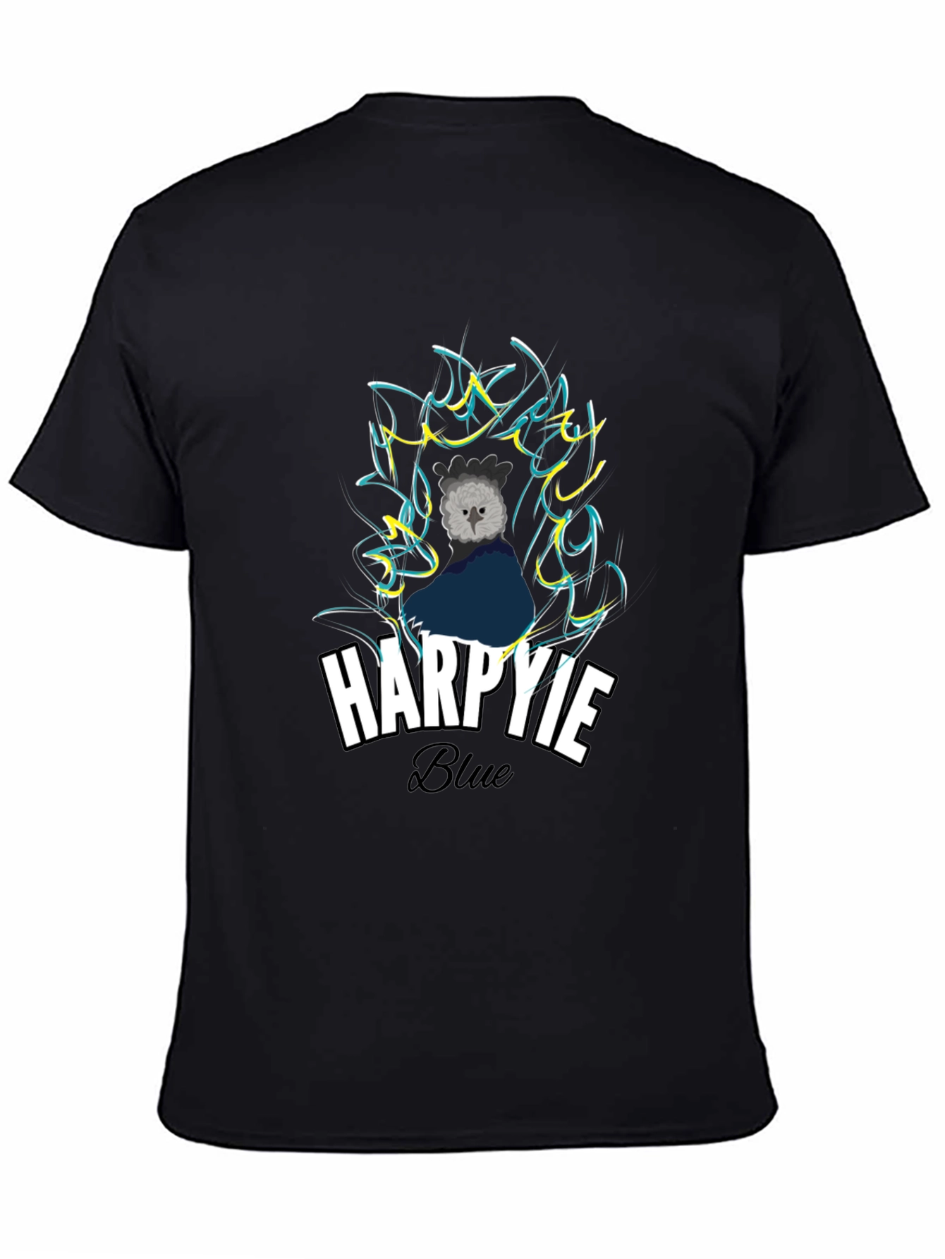 Harpie Blue Graphic T-Shirt - Stylish Bird Design Tee