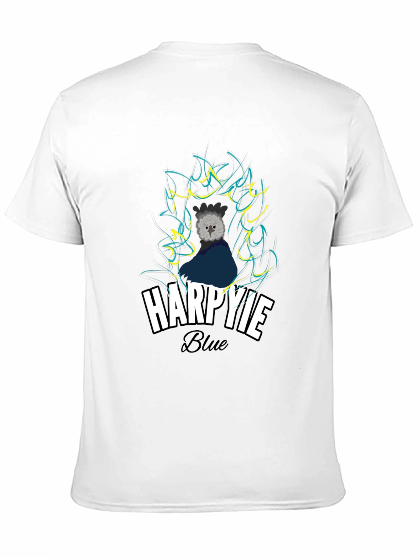 Harpie Blue Graphic T-Shirt - Stylish Bird Design Tee