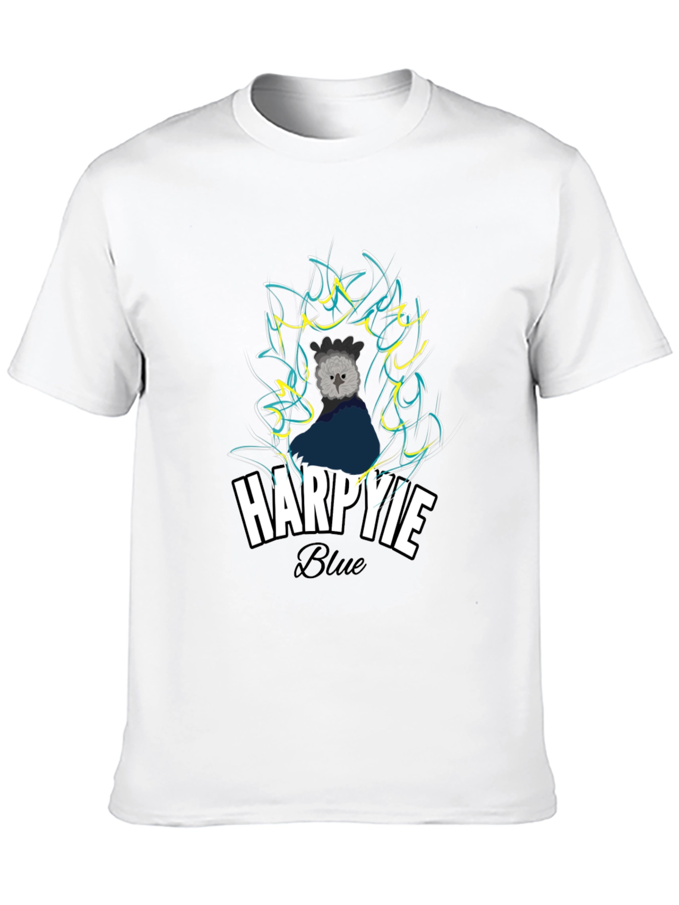 Harpie Blue Graphic T-Shirt - Stylish Bird Design Tee