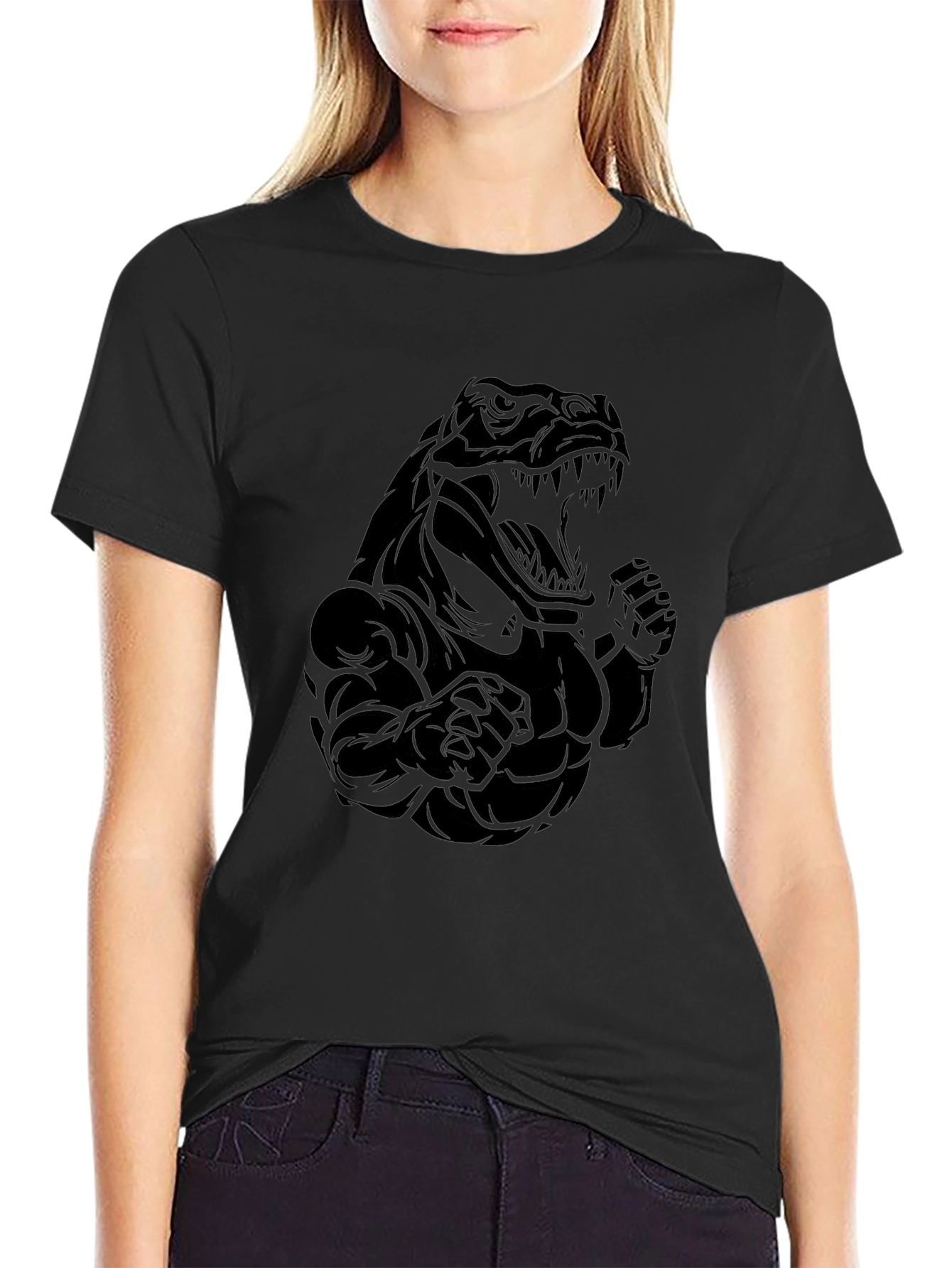 Black Dinosaur Gym T-Shirt