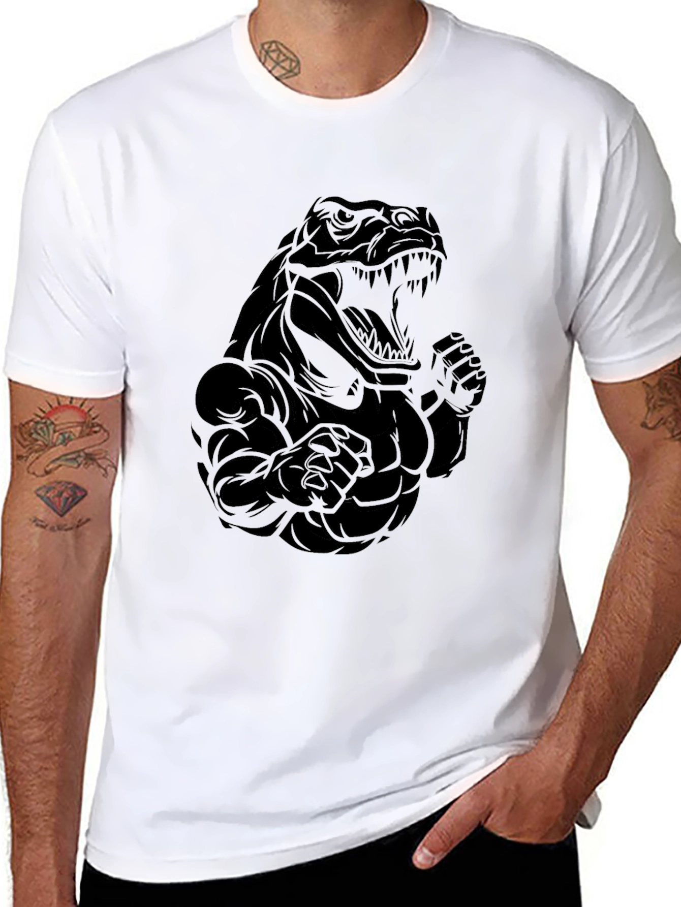Black Dinosaur Gym T-Shirt