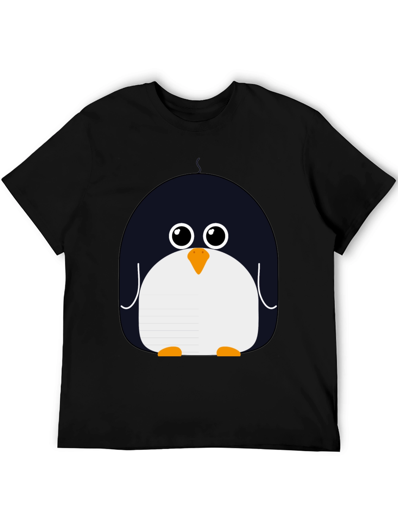 Cute Penguin Graphic Black T-Shirt
