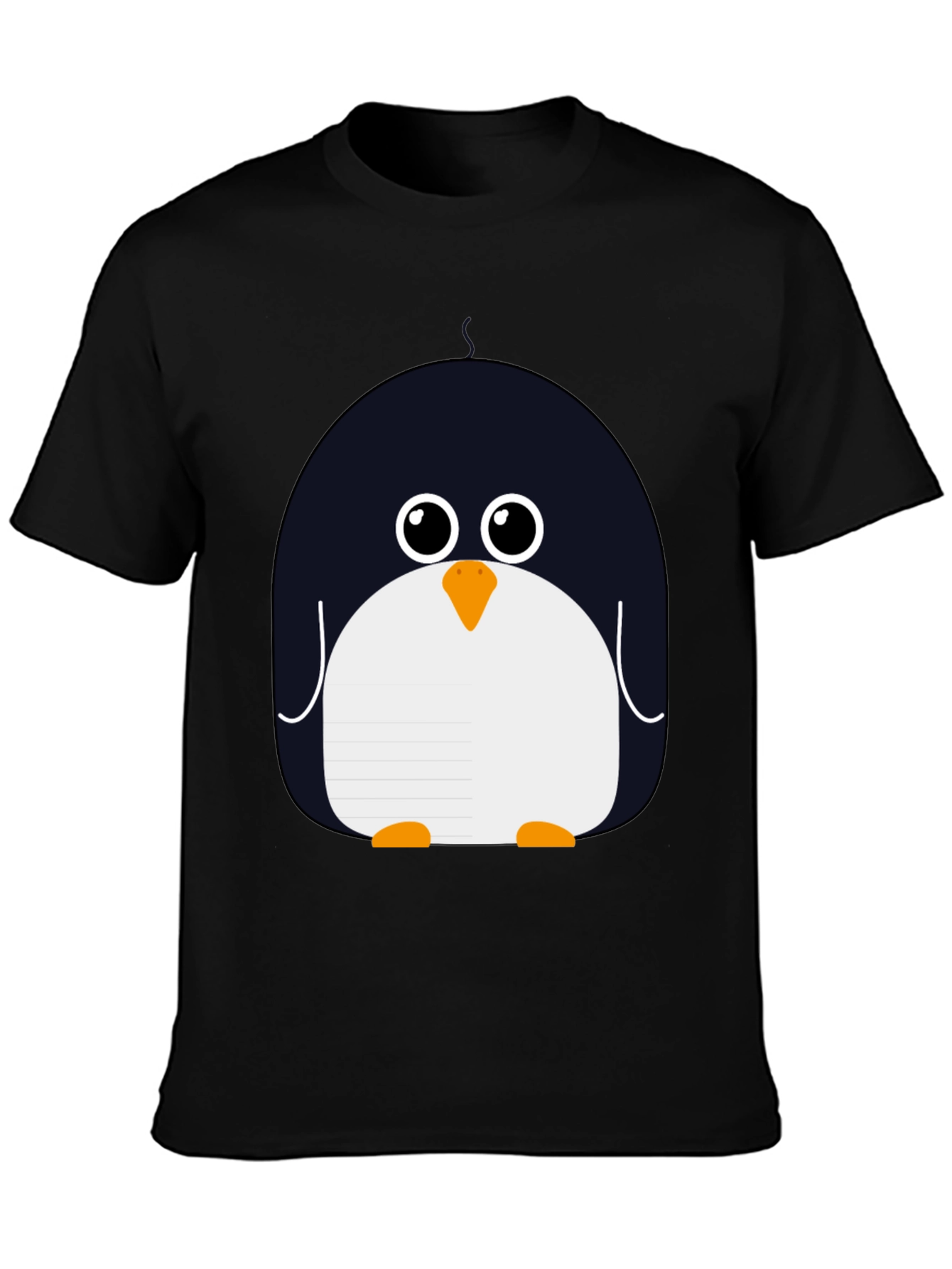 Cute Penguin Graphic Black T-Shirt