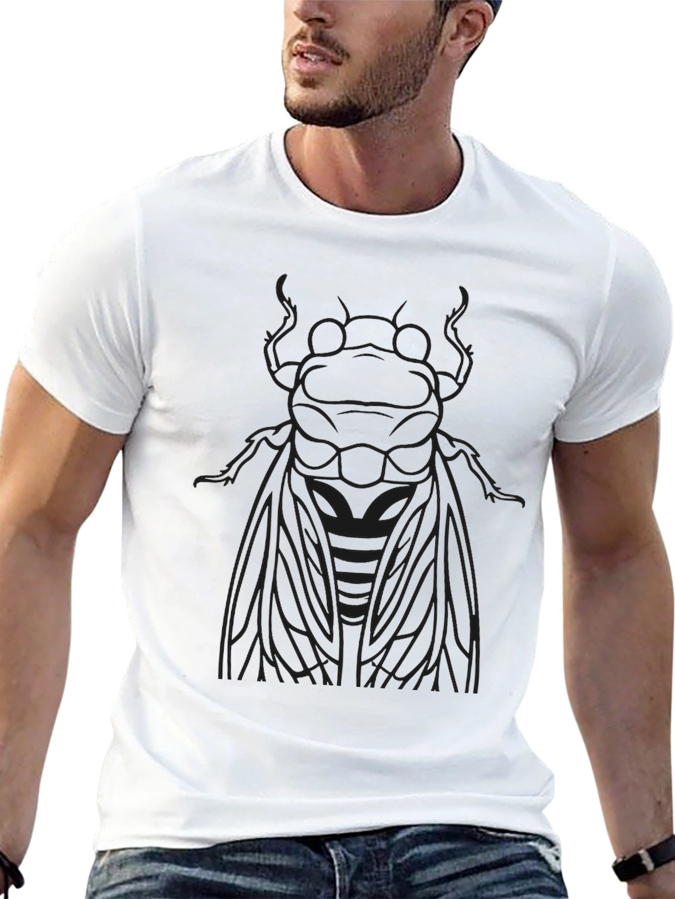 Black T-Shirt with Insect Design