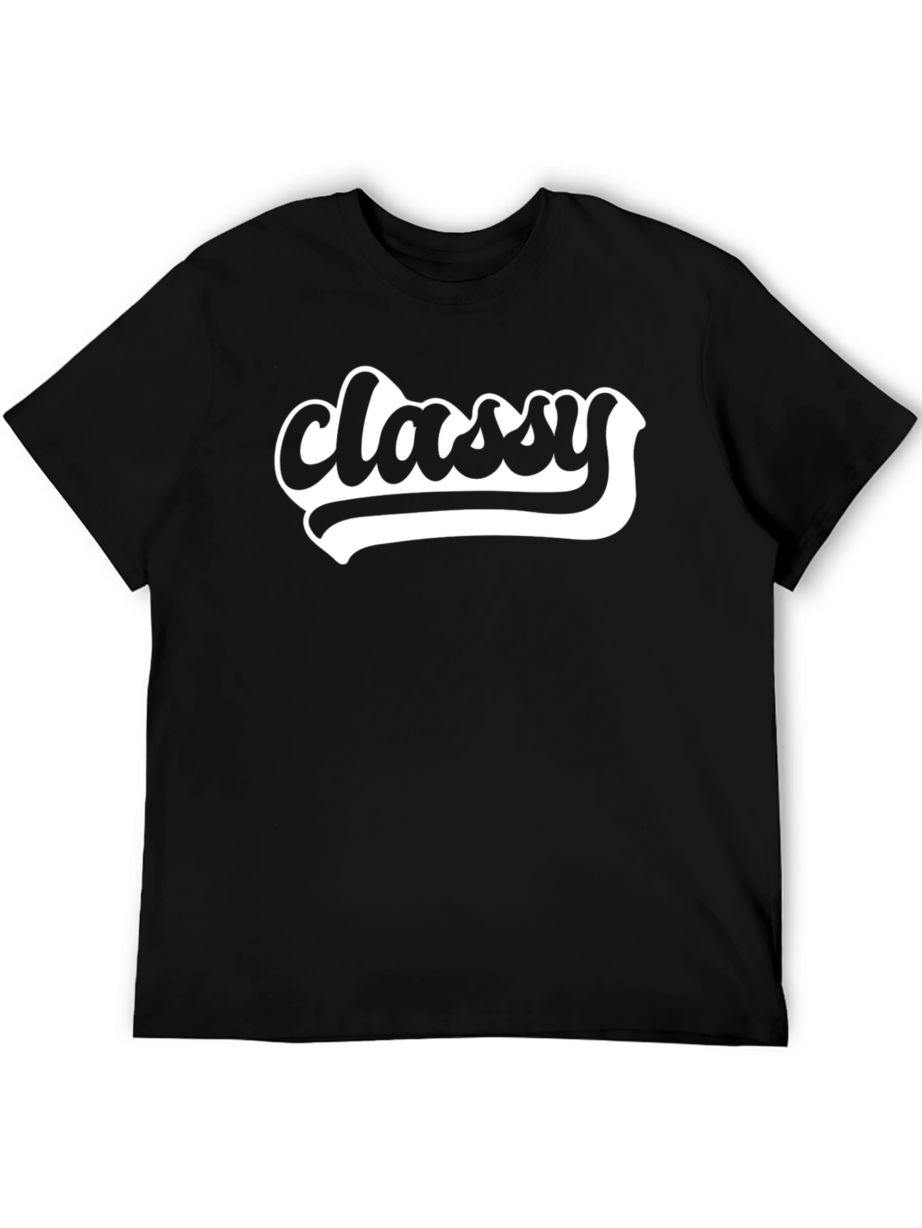 Classy Graphic Tee - Black Casual T-Shirt