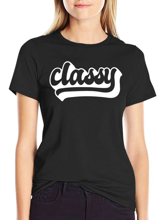 Classy Graphic Tee - Black Casual T-Shirt