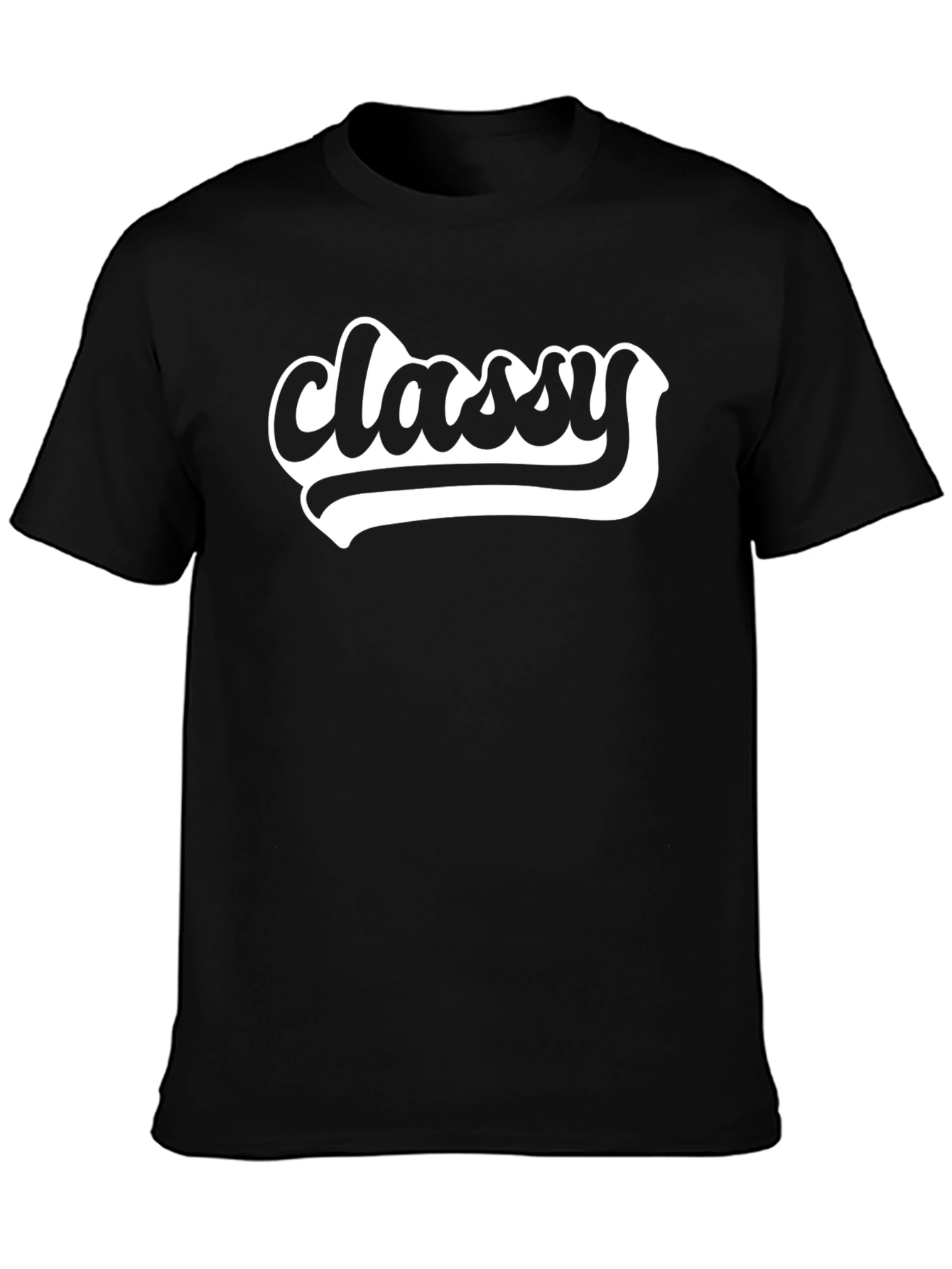 Classy Graphic Tee - Black Casual T-Shirt