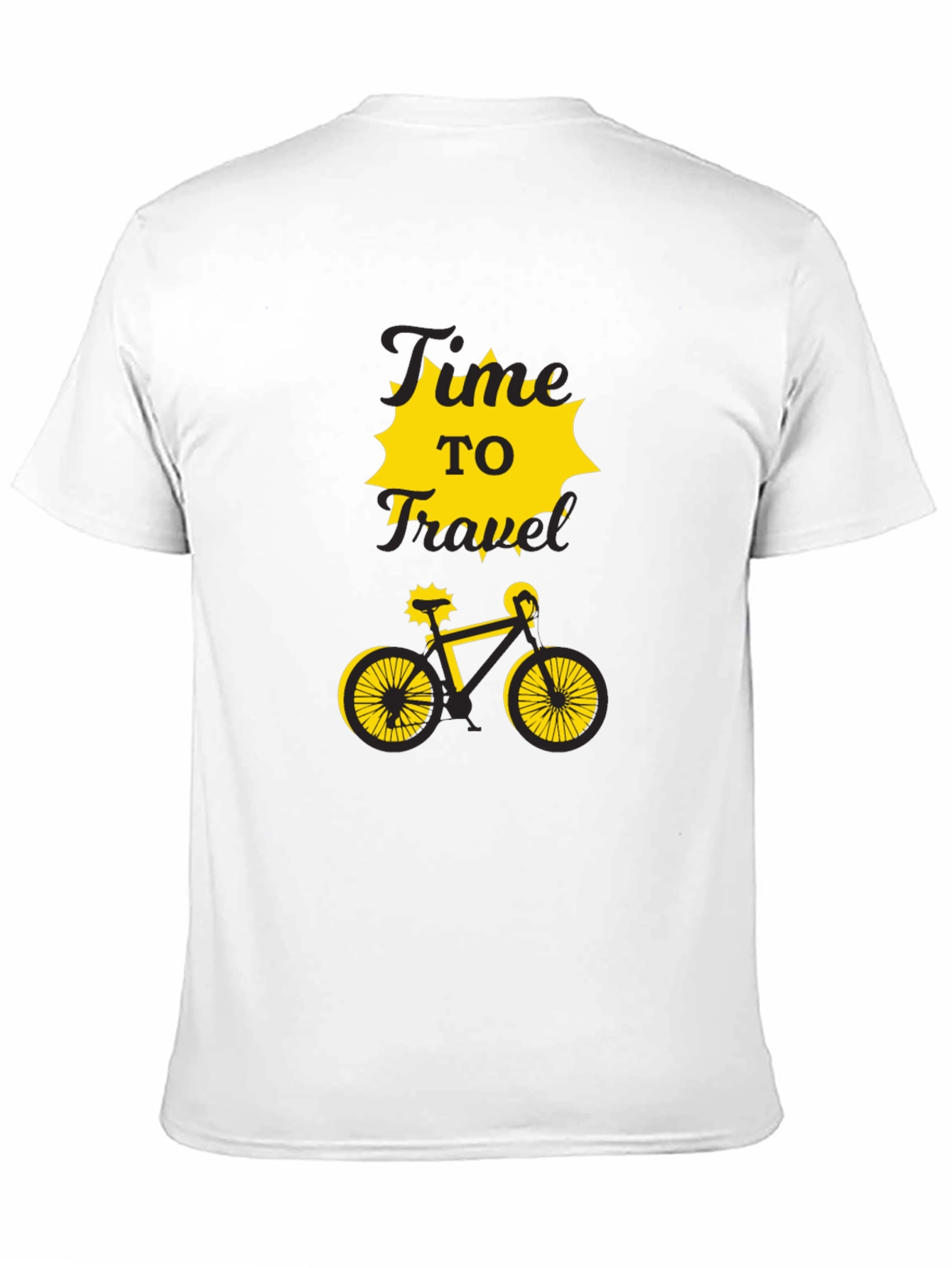 Time to Travel Bike Graphic Tee - Black