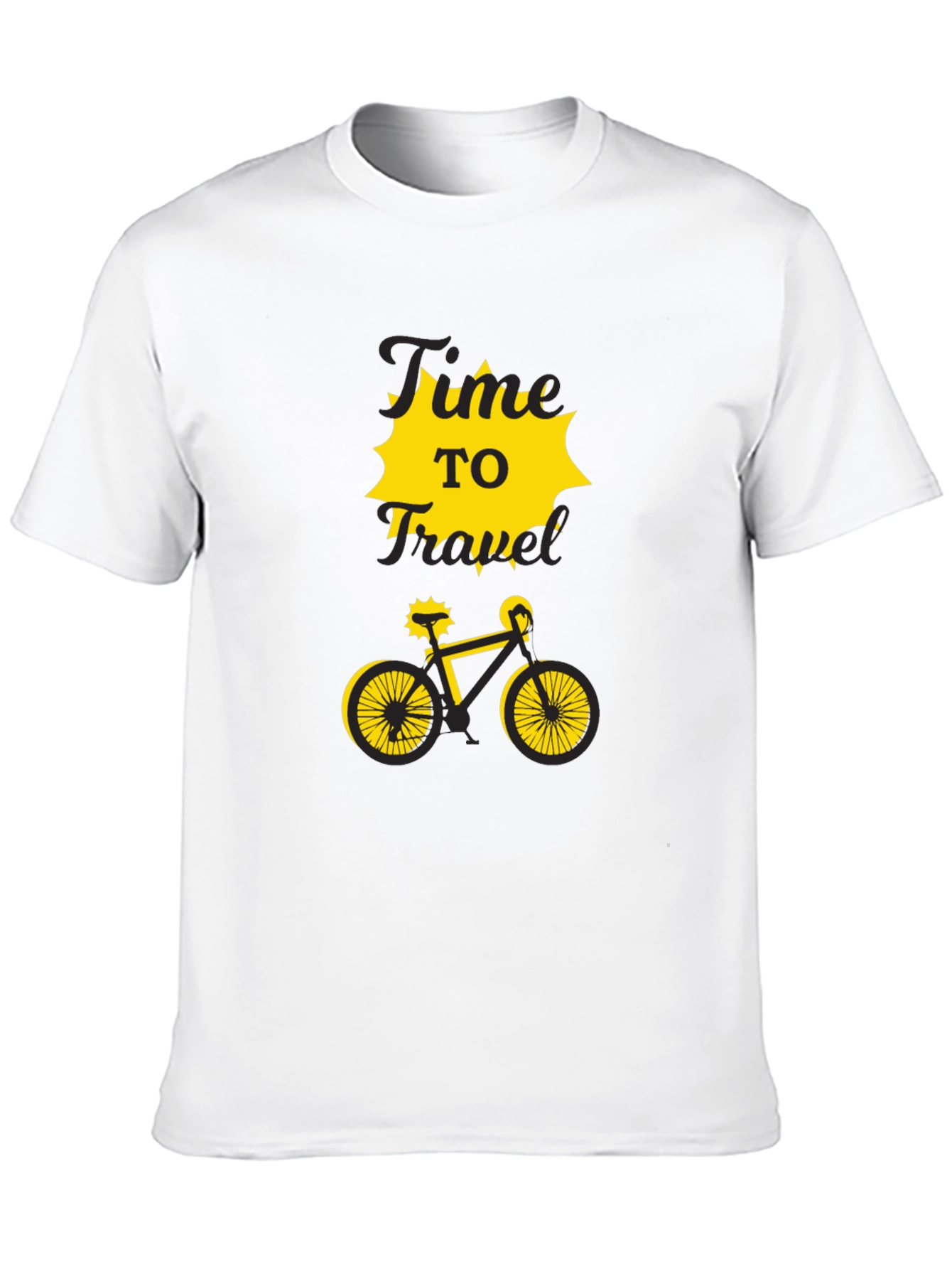 Time to Travel Bike Graphic Tee - Black