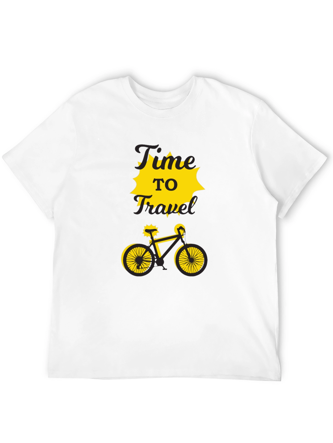 Time to Travel Bike Graphic Tee - Black
