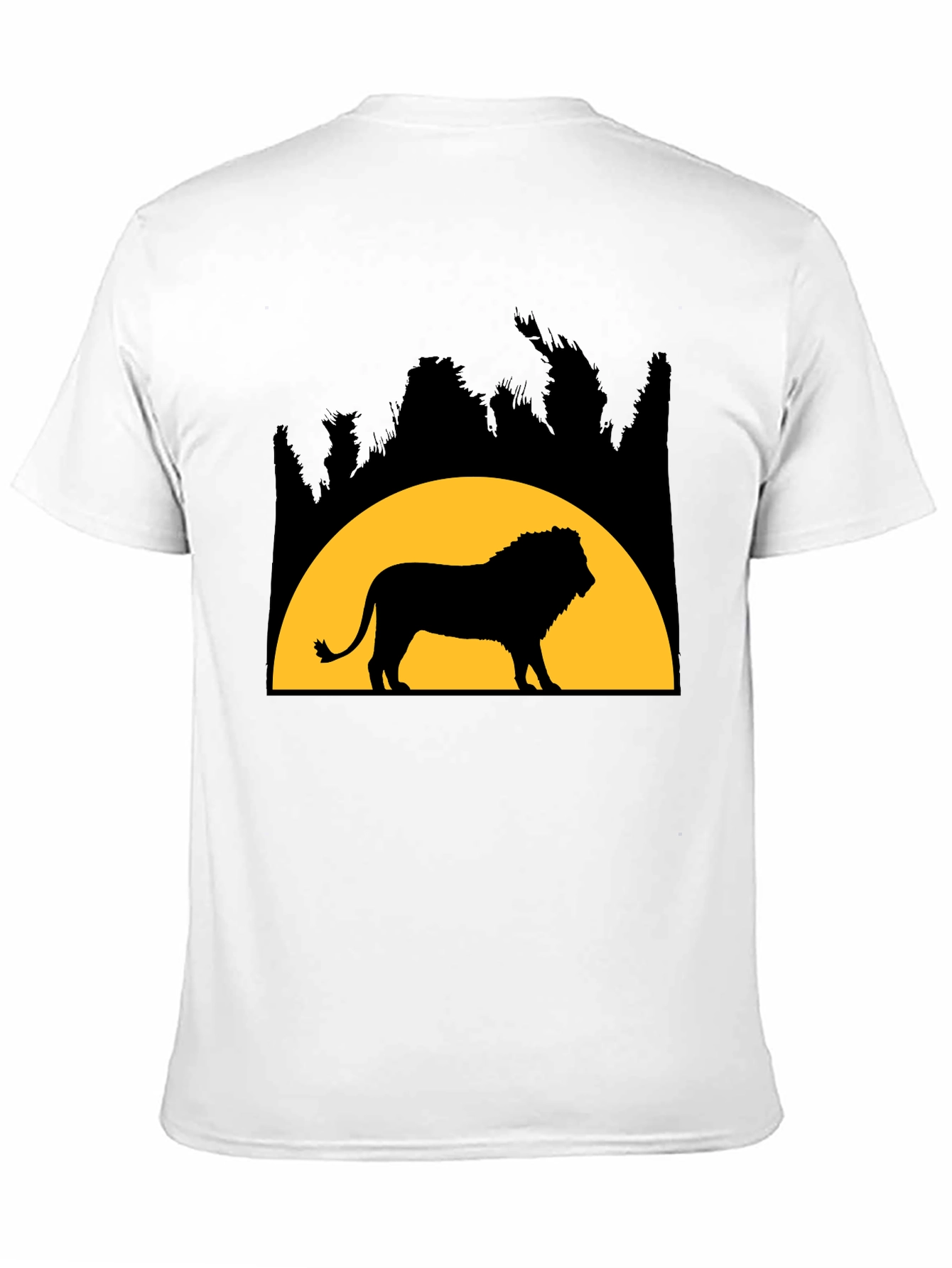 Lion Silhouette Graphic Tee - Black Cotton Blend