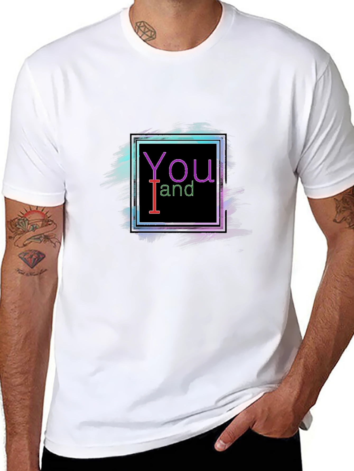 You and I Neon Graphic Black T-Shirt