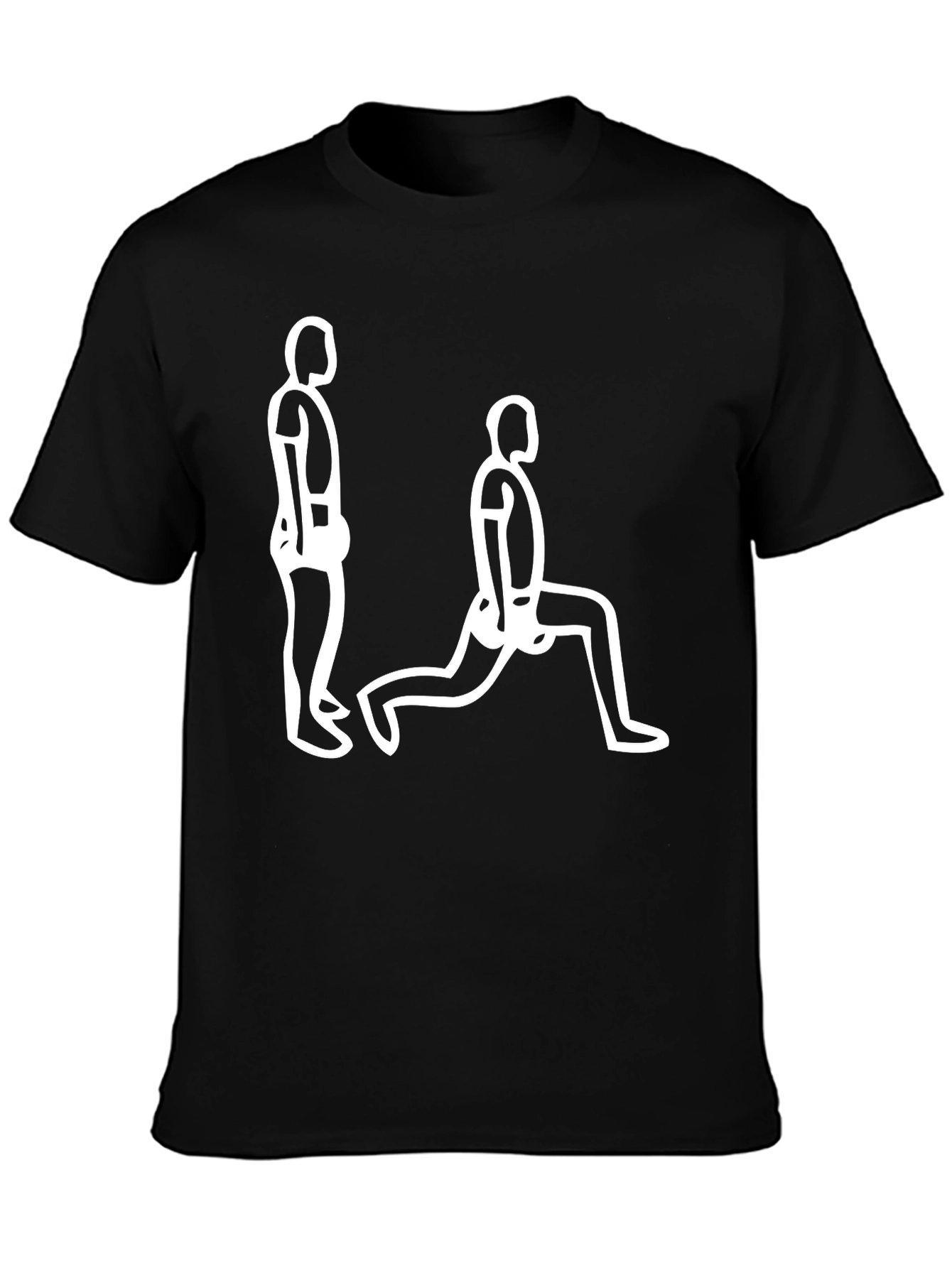 Mens Black T-Shirt with Exercise Graphic