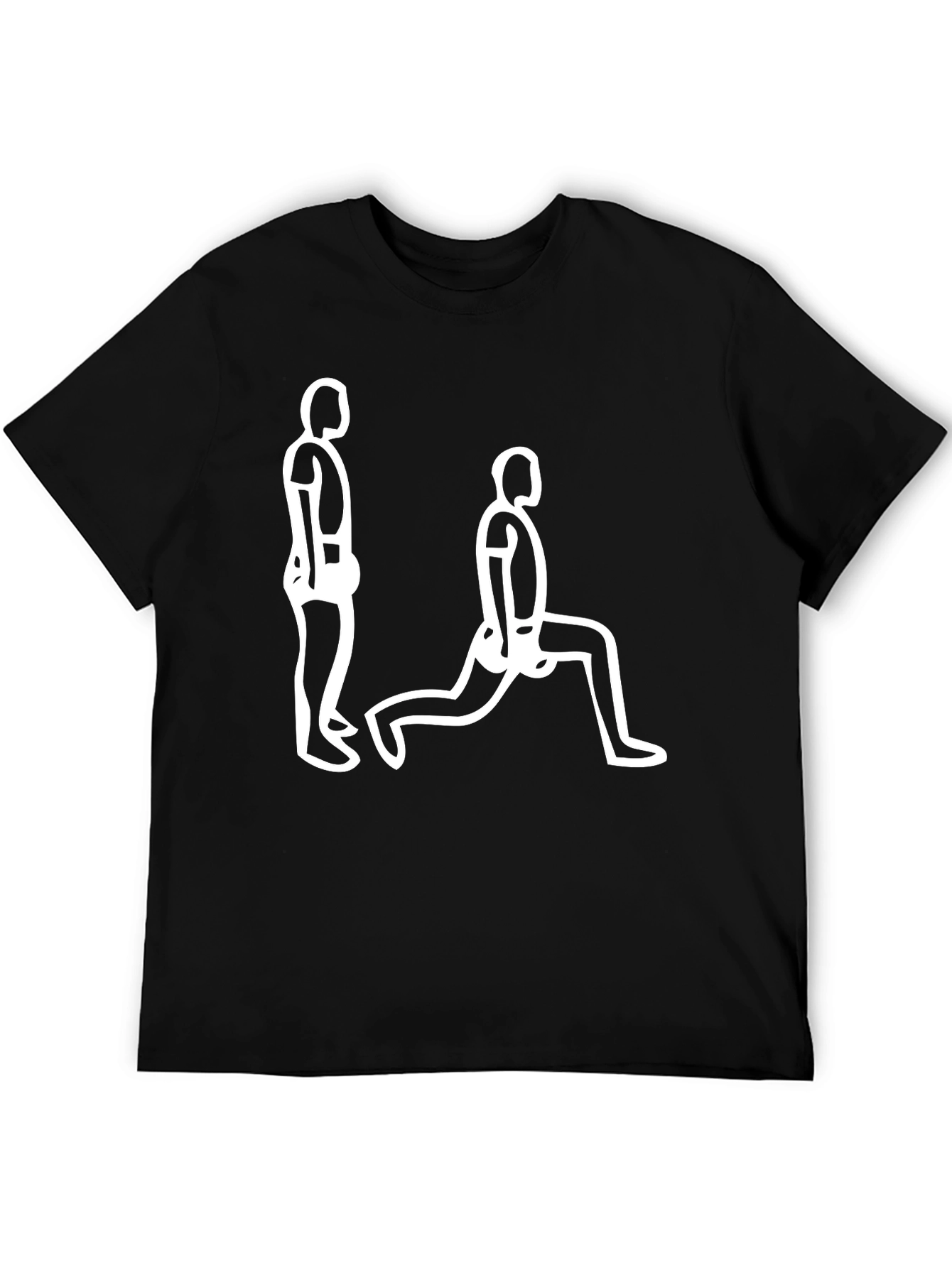 Mens Black T-Shirt with Exercise Graphic
