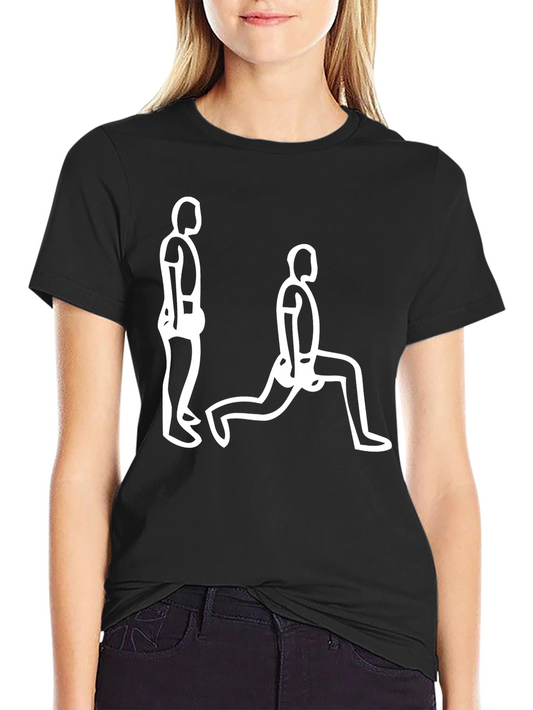 Mens Black T-Shirt with Exercise Graphic