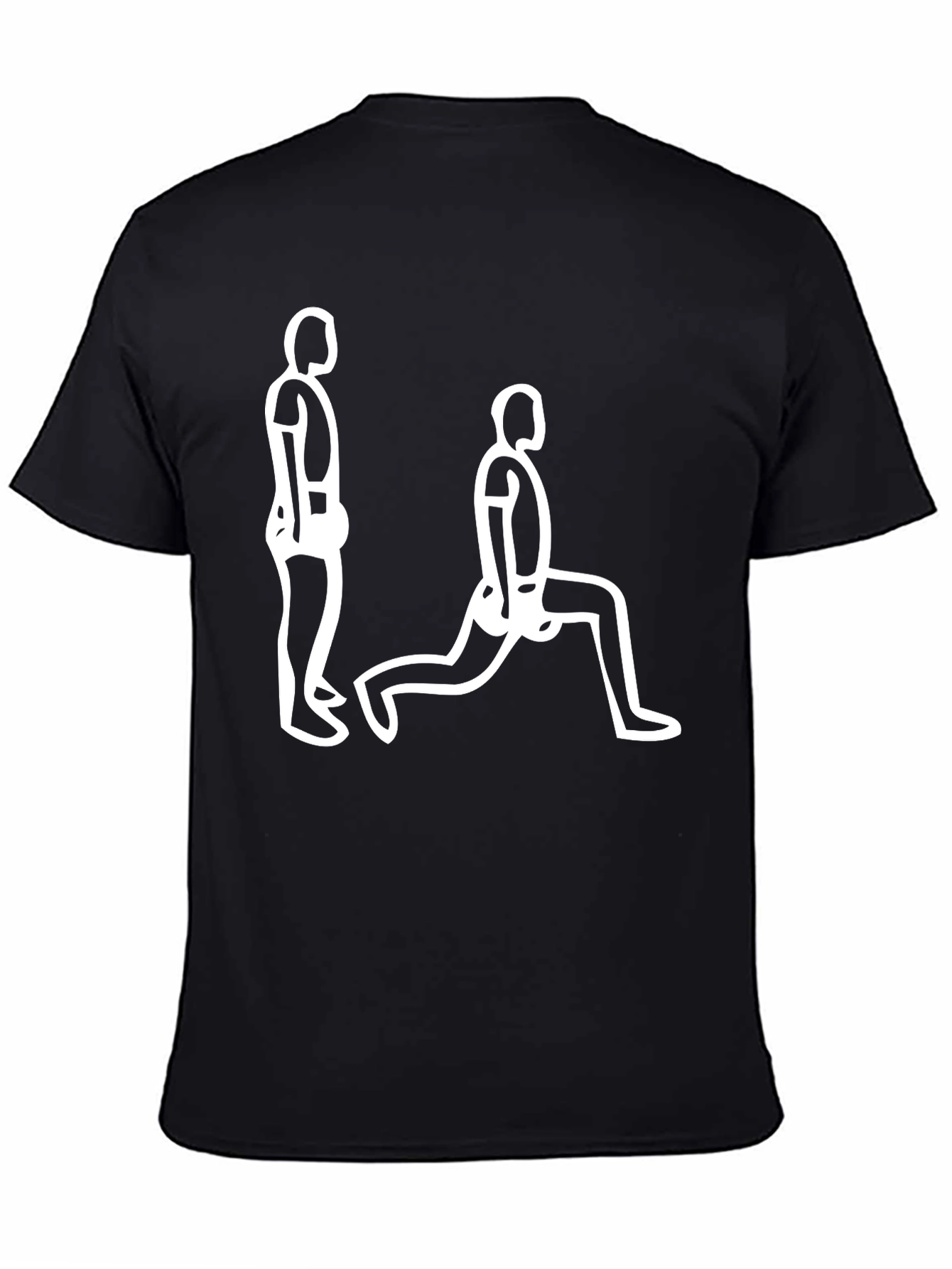 Mens Black T-Shirt with Exercise Graphic