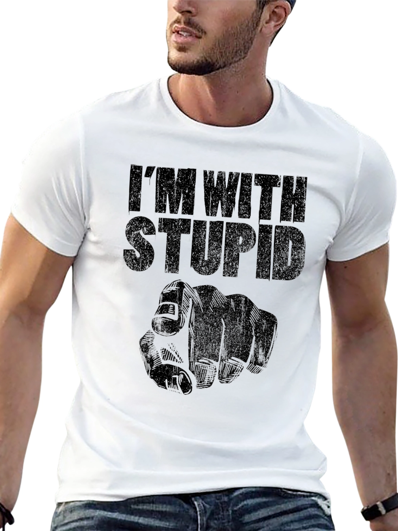 Im With Stupid T-Shirt Novelty Graphic Tee