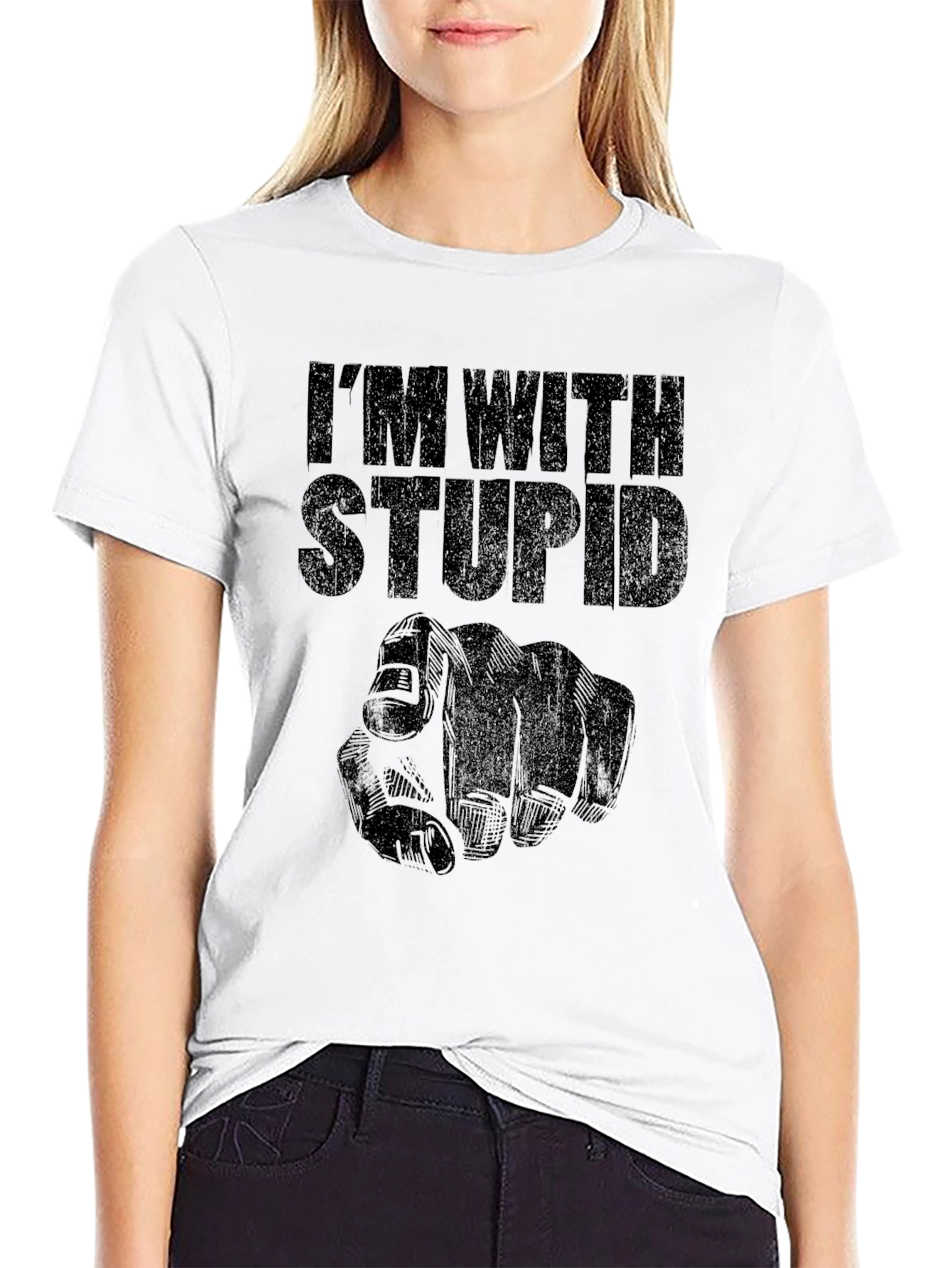 Im With Stupid T-Shirt Novelty Graphic Tee
